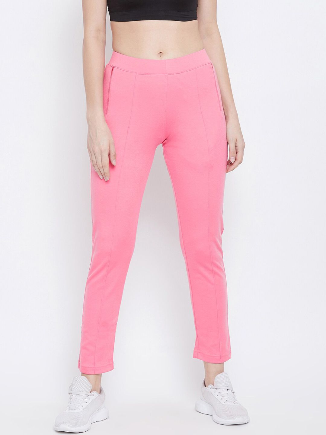 FRENCH FLEXIOUS Women Pink Solid Track Pants Price in India