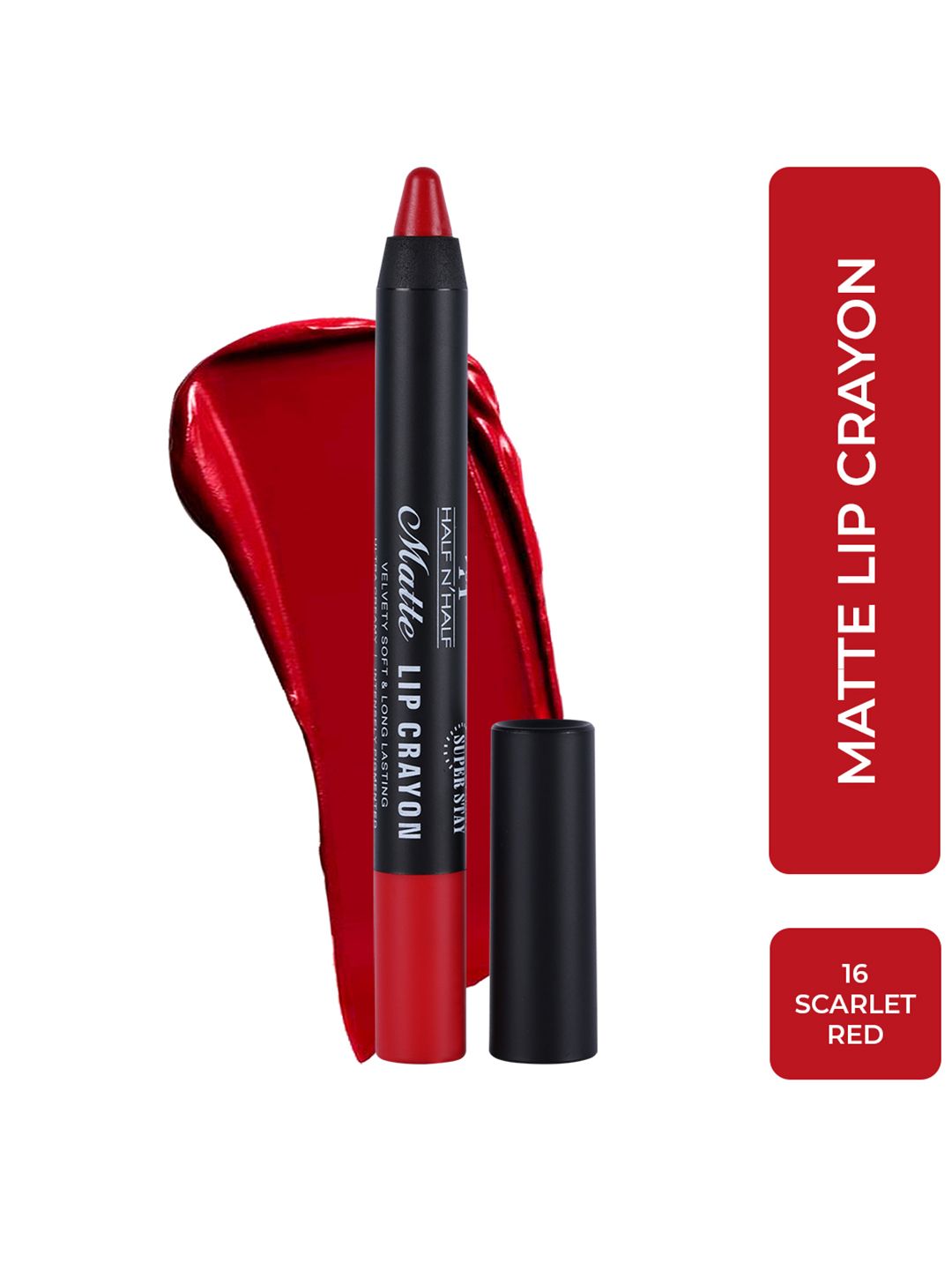 Half N Half Matte Lip Crayon - Scarlet Red