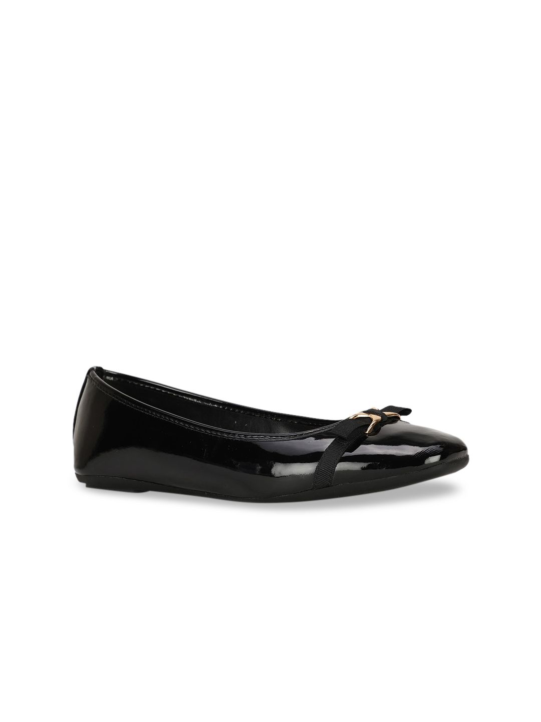 Bata Women Black Colourblocked Ballerinas with Bows Flats Price in India