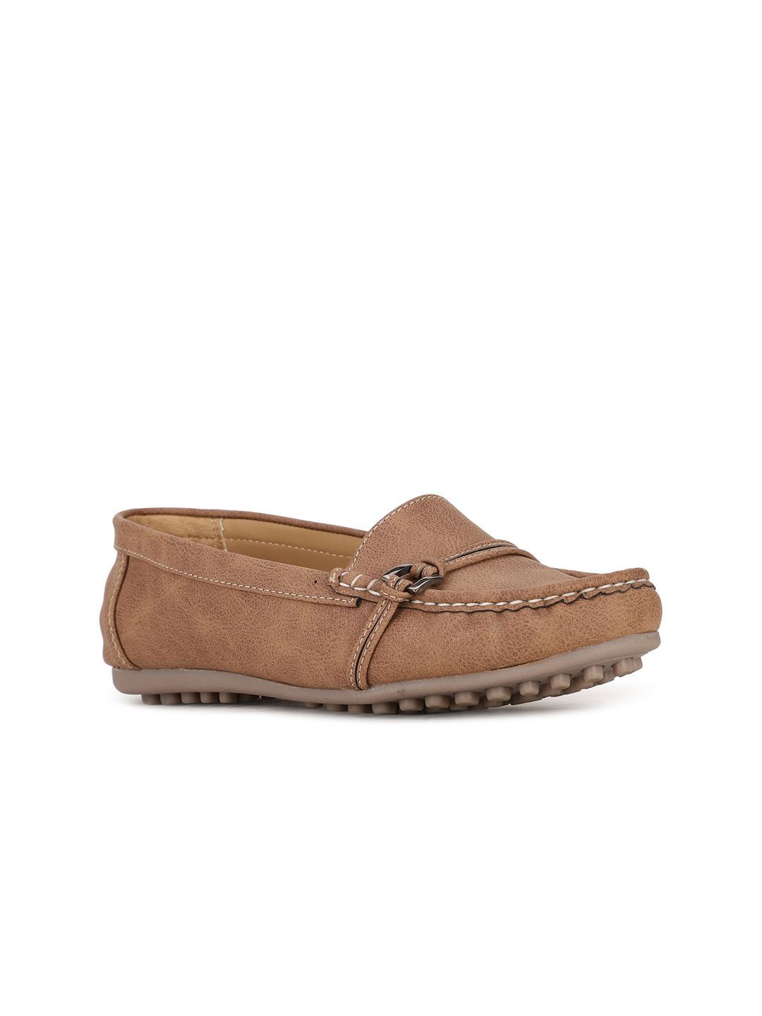 Bata Women Tan Solid Loafers Price in India