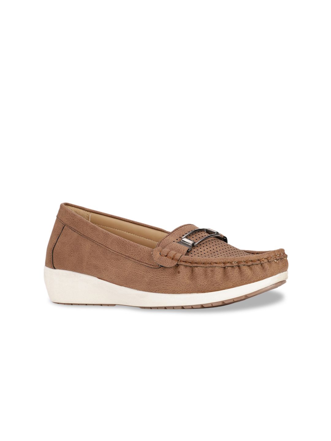 Bata Women Brown Textured Slip-On Sneakers Price in India