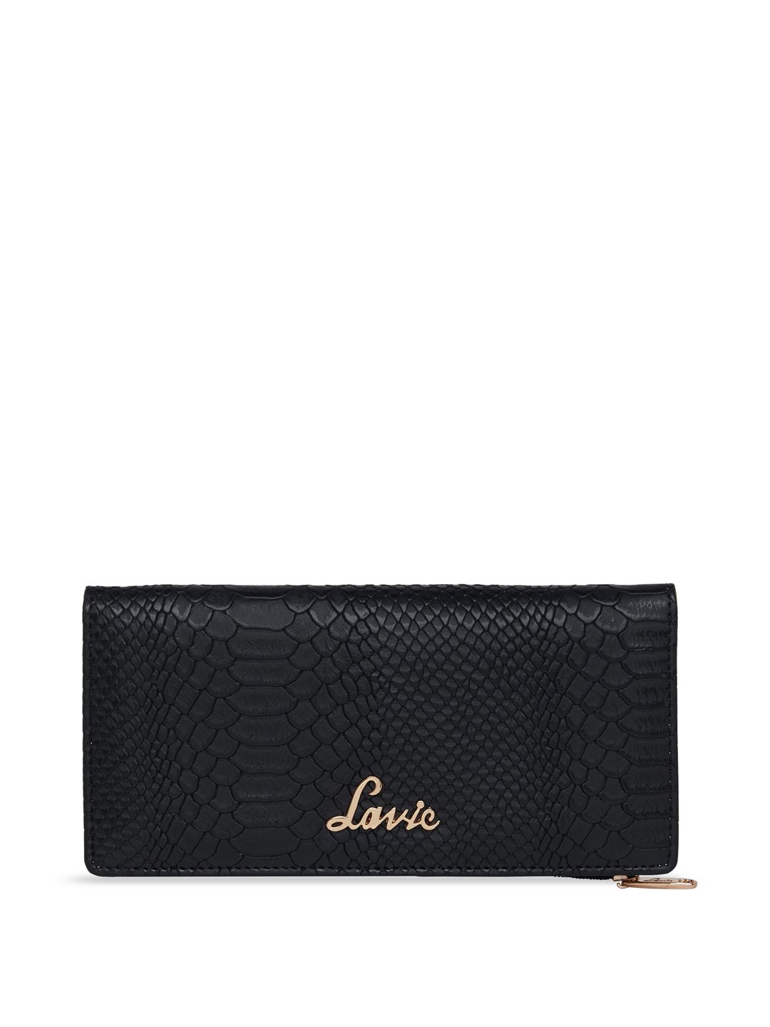 Lavie Women Black Textured Two Fold Wallet Price in India