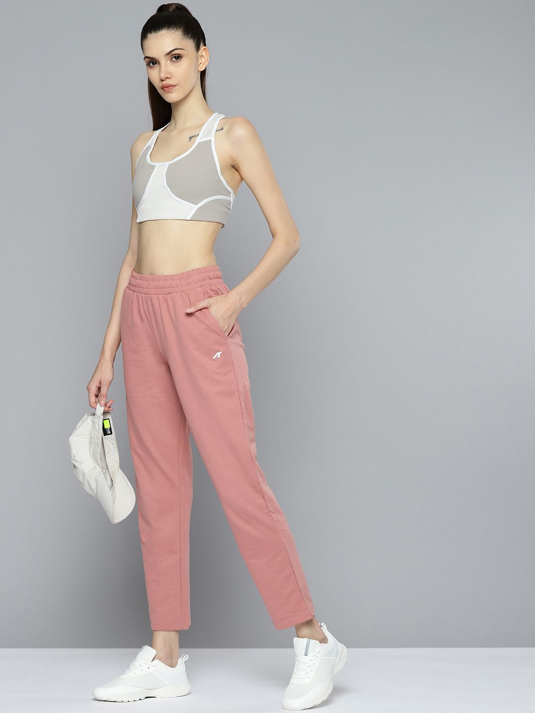 Alcis Women Pink Solid Track Pant Price in India