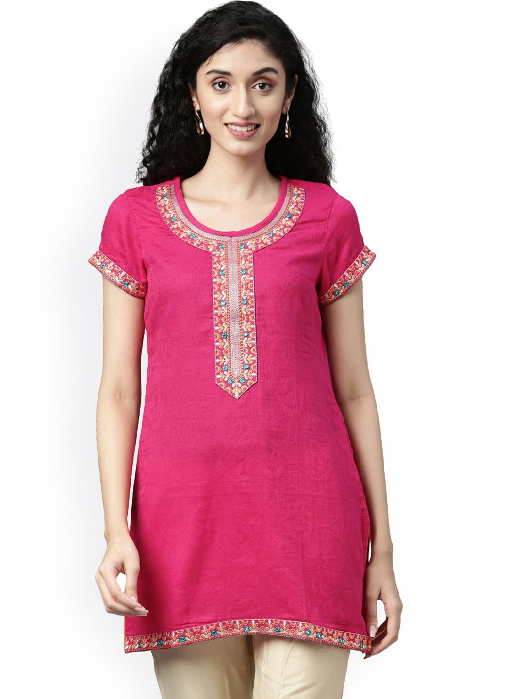 Souchii Women Pink Kurta Price in India