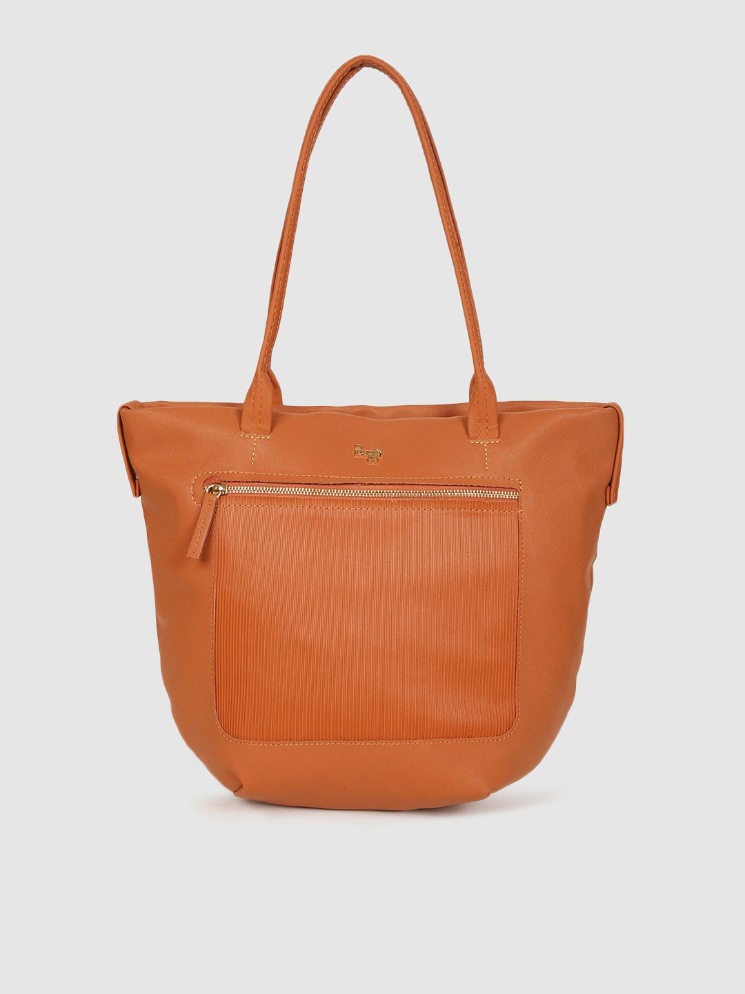 Baggit Tan Brown Solid MALDA BYRON Structured Shoulder Bag Price in India