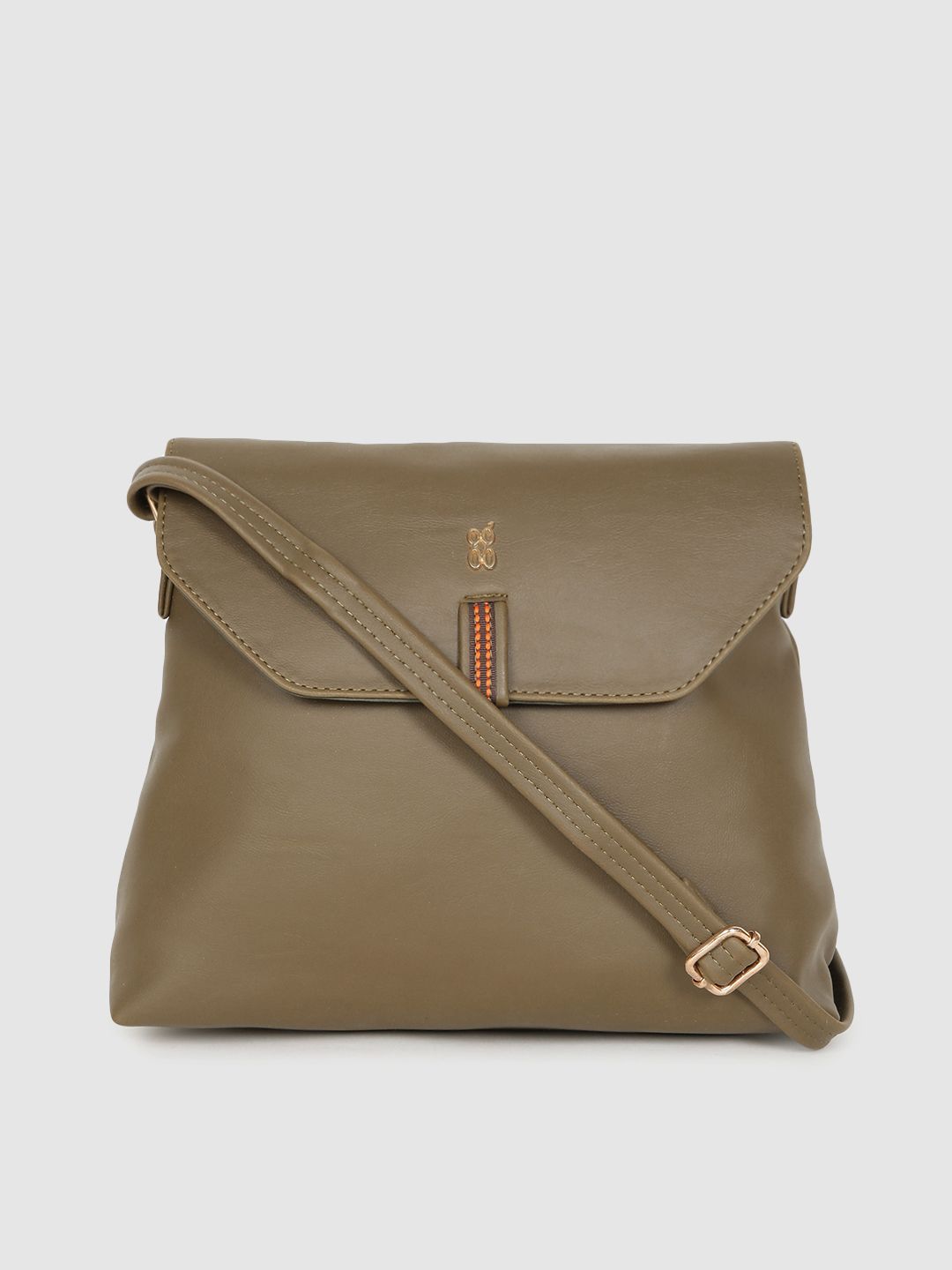 Baggit Olive Green Solid Sling Bag Price in India