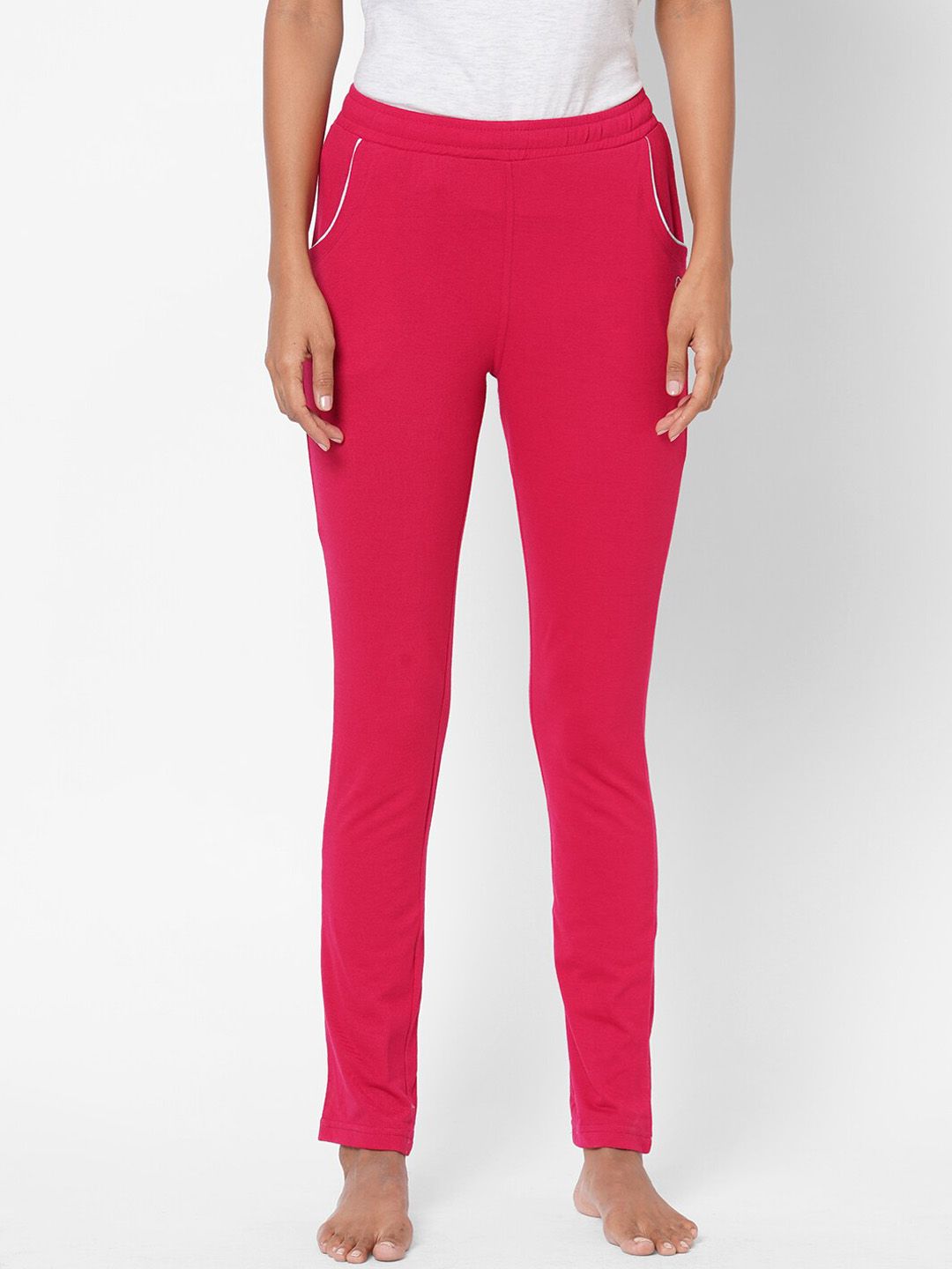 Sweet Dreams Women Pink Solid Cotton Lounge Pants Price in India