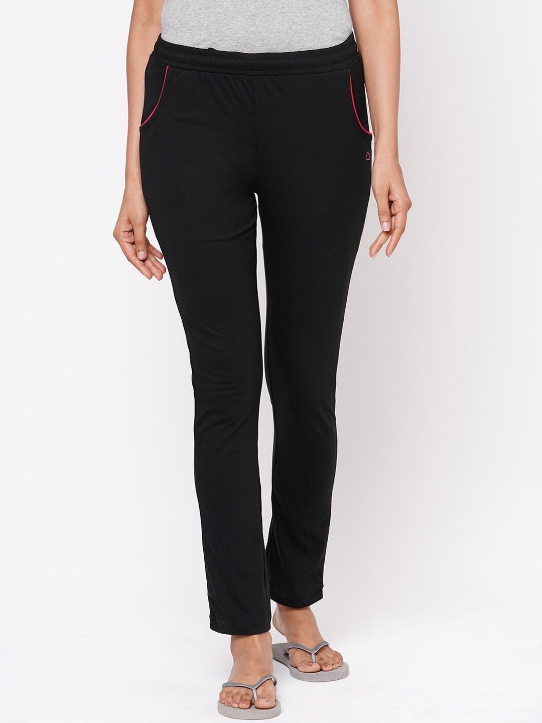 Sweet Dreams Women Black Solid Cotton Lounge Pants Price in India