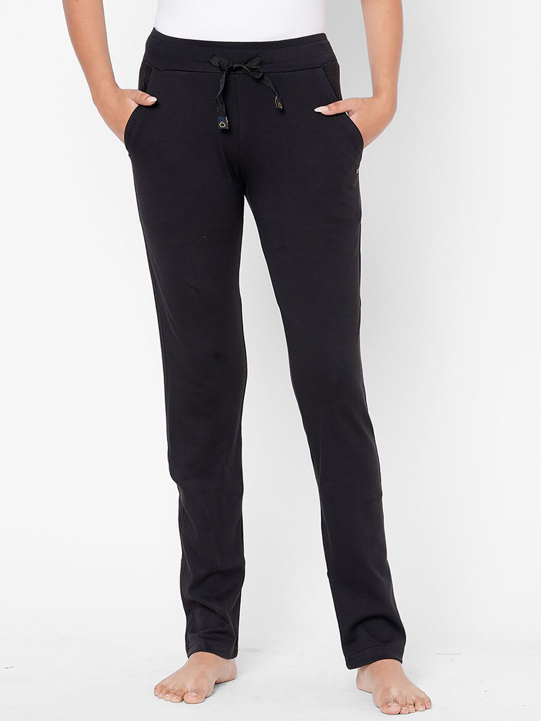 Sweet Dreams Women Black Solid Cotton Lounge Pants Price in India