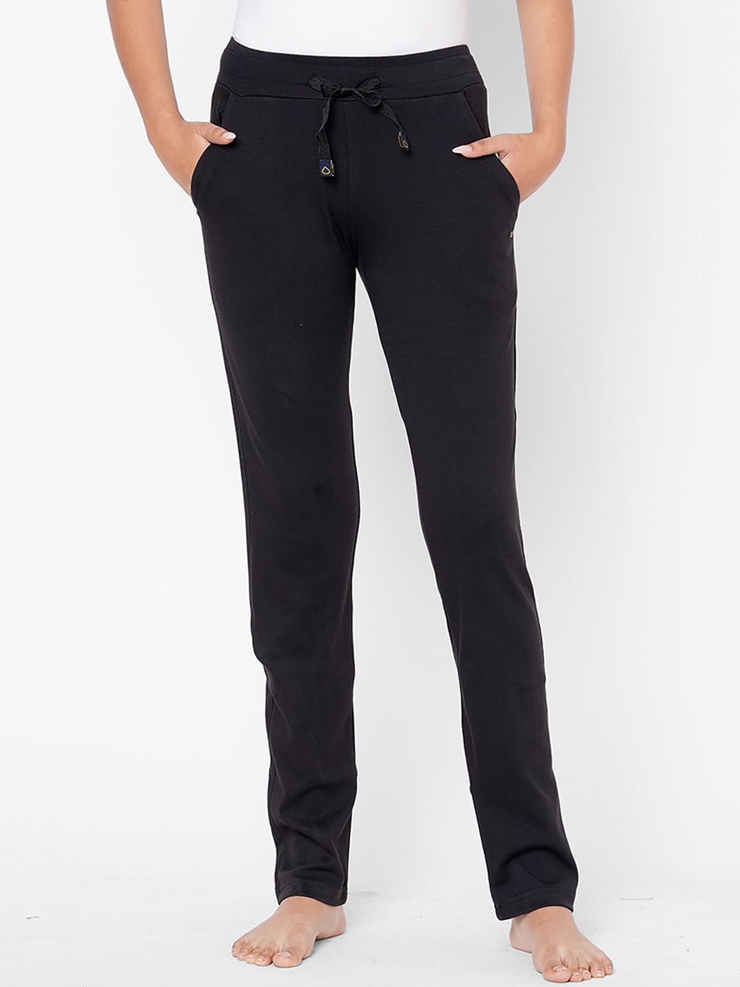 Sweet Dreams Women Black Solid Cotton Lounge Pants Price in India