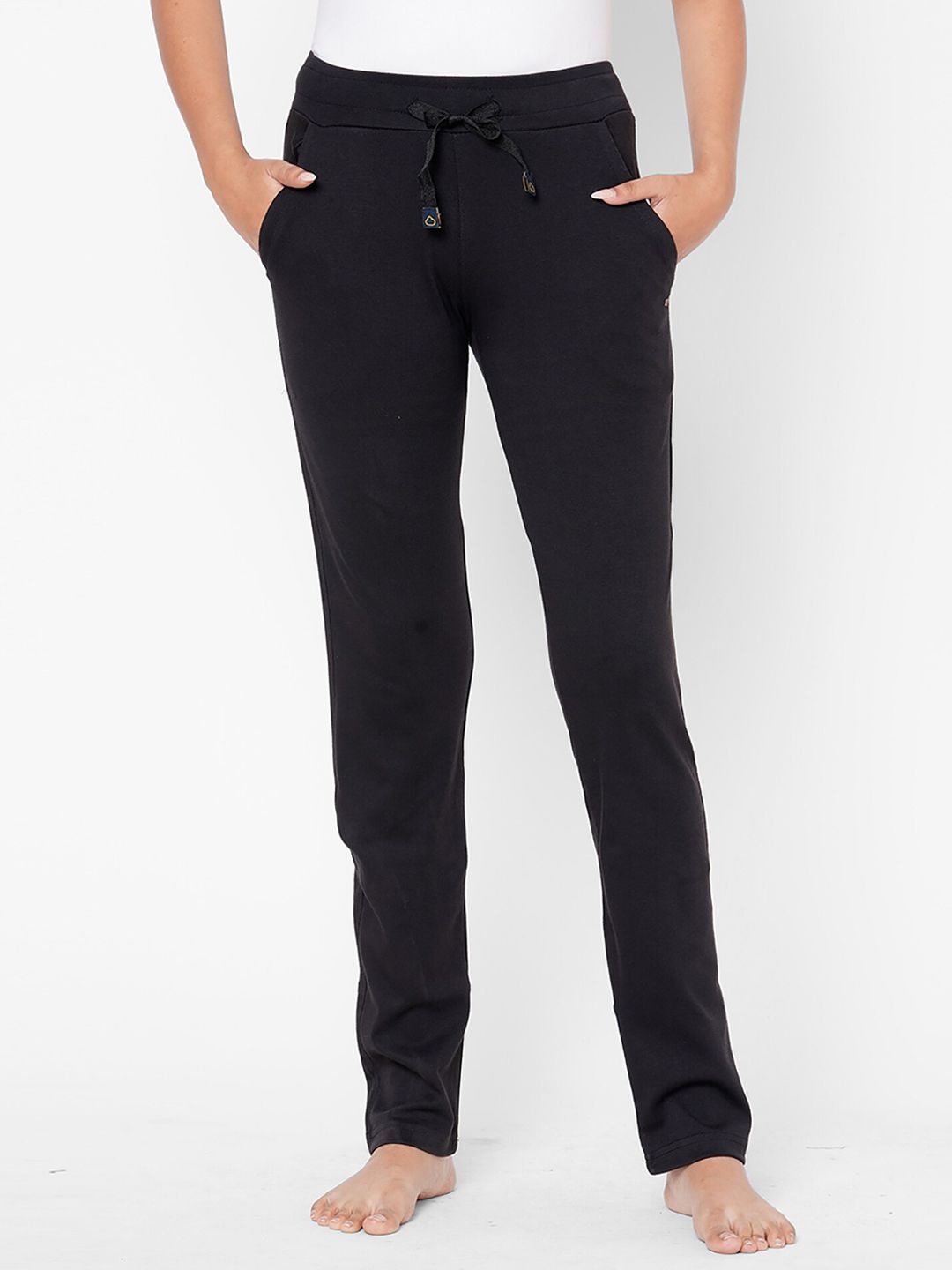 Sweet Dreams Women Black Solid Cotton Lounge Pants Price in India