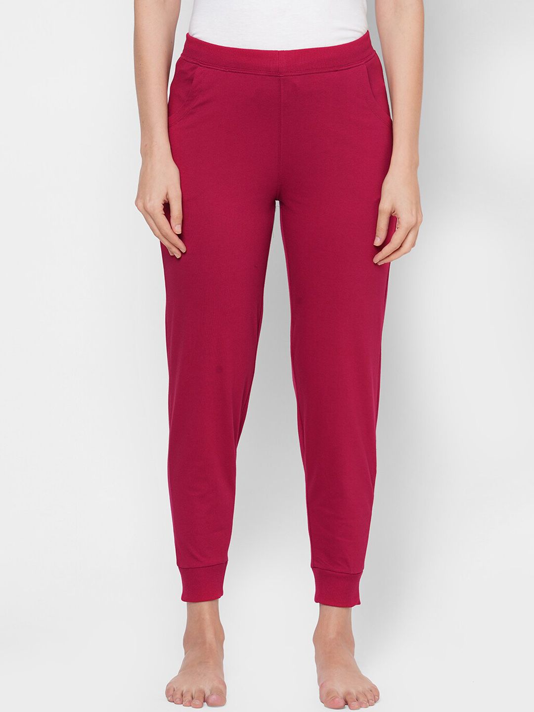 Sweet Dreams Women Pink Solid Cotton Lounge Pants Price in India