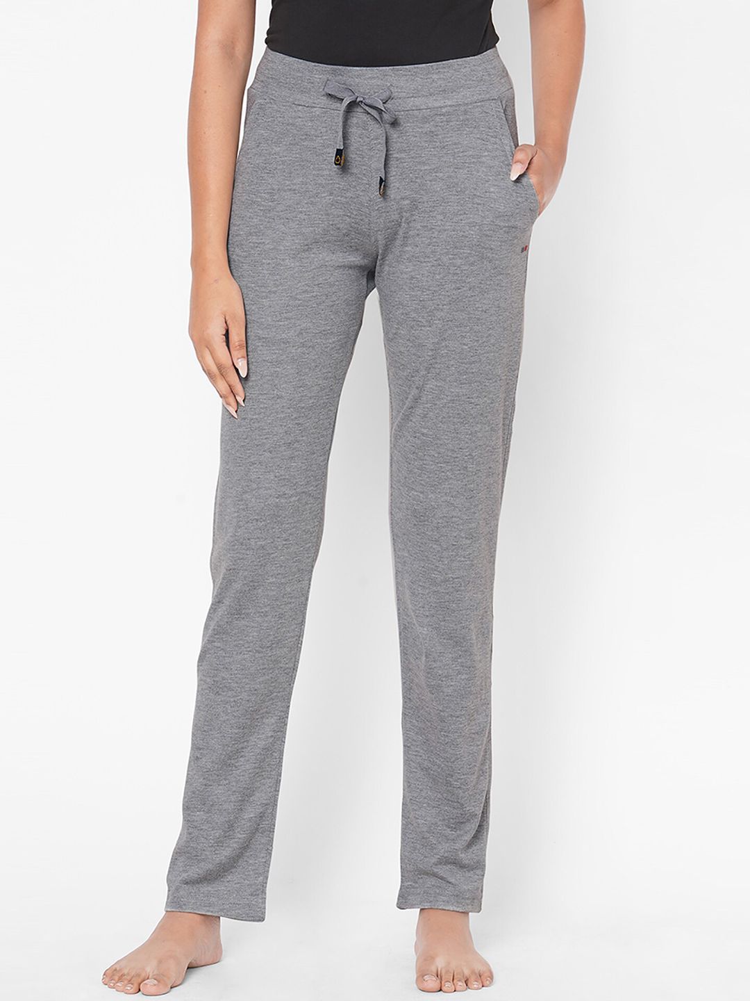 Sweet Dreams Women Grey Melange Solid Cotton Lounge Pants Price in India