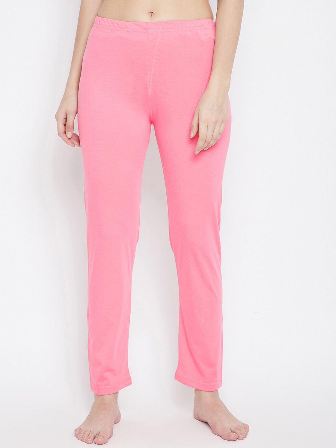 FRENCH FLEXIOUS Women Pink Solid Lounge Pants Price in India