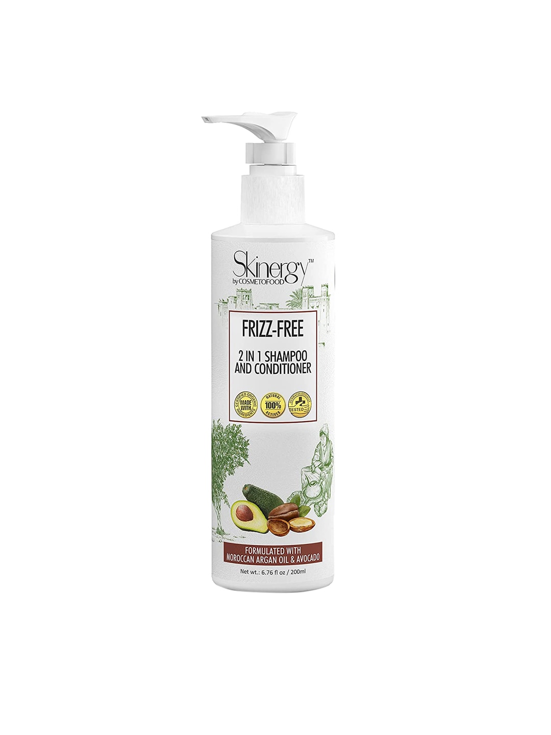 COSMETOFOOD Skinergy Frizz-Free 2 in 1 Shampoo & Conditioner With Moroccan Avocado 200 ml Price in India