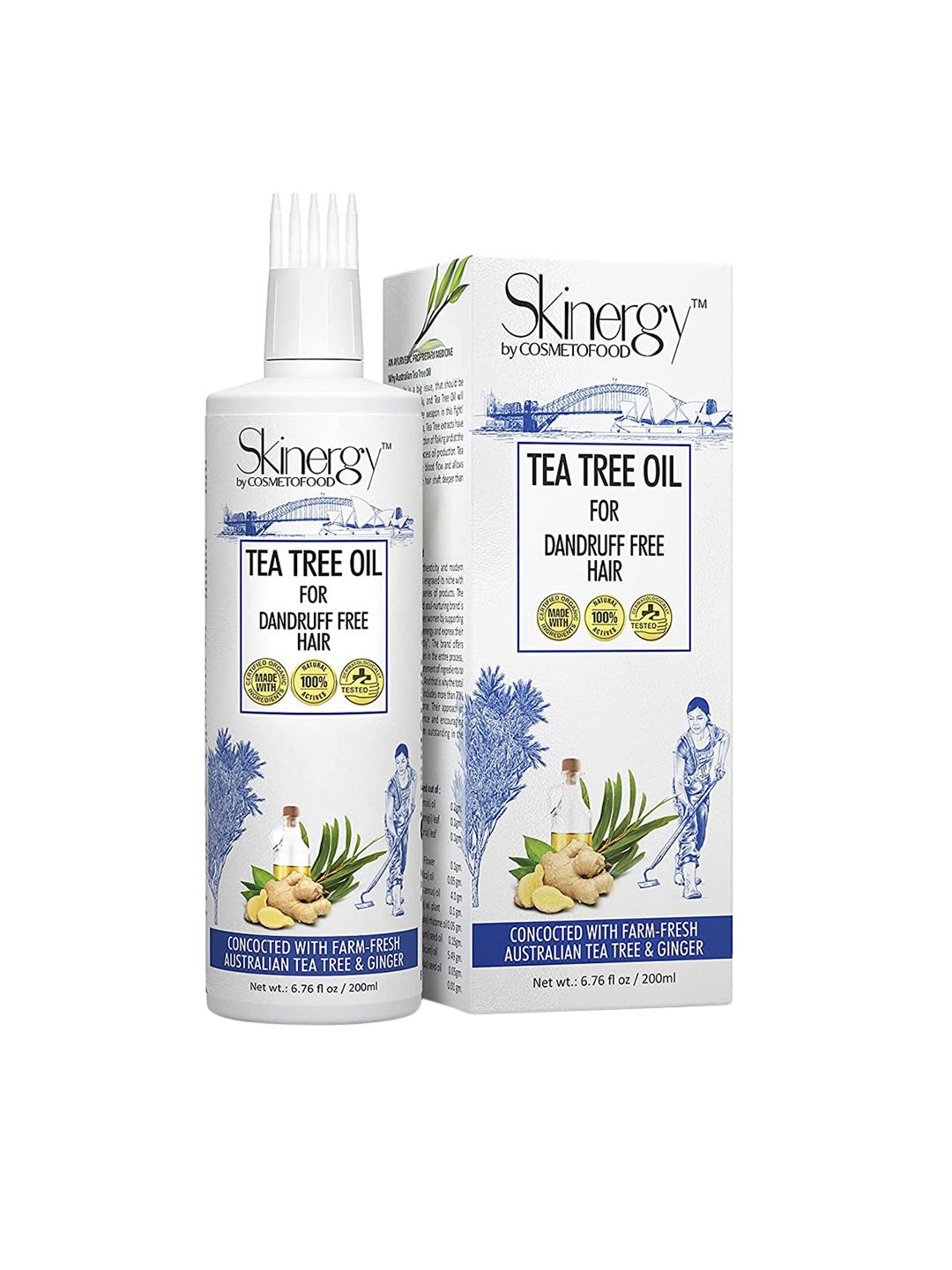 COSMETOFOOD Skinergy Antidandruff Hair Oil with Australian Tea Tree Oil and Ginger Oil 200 ml Price in India