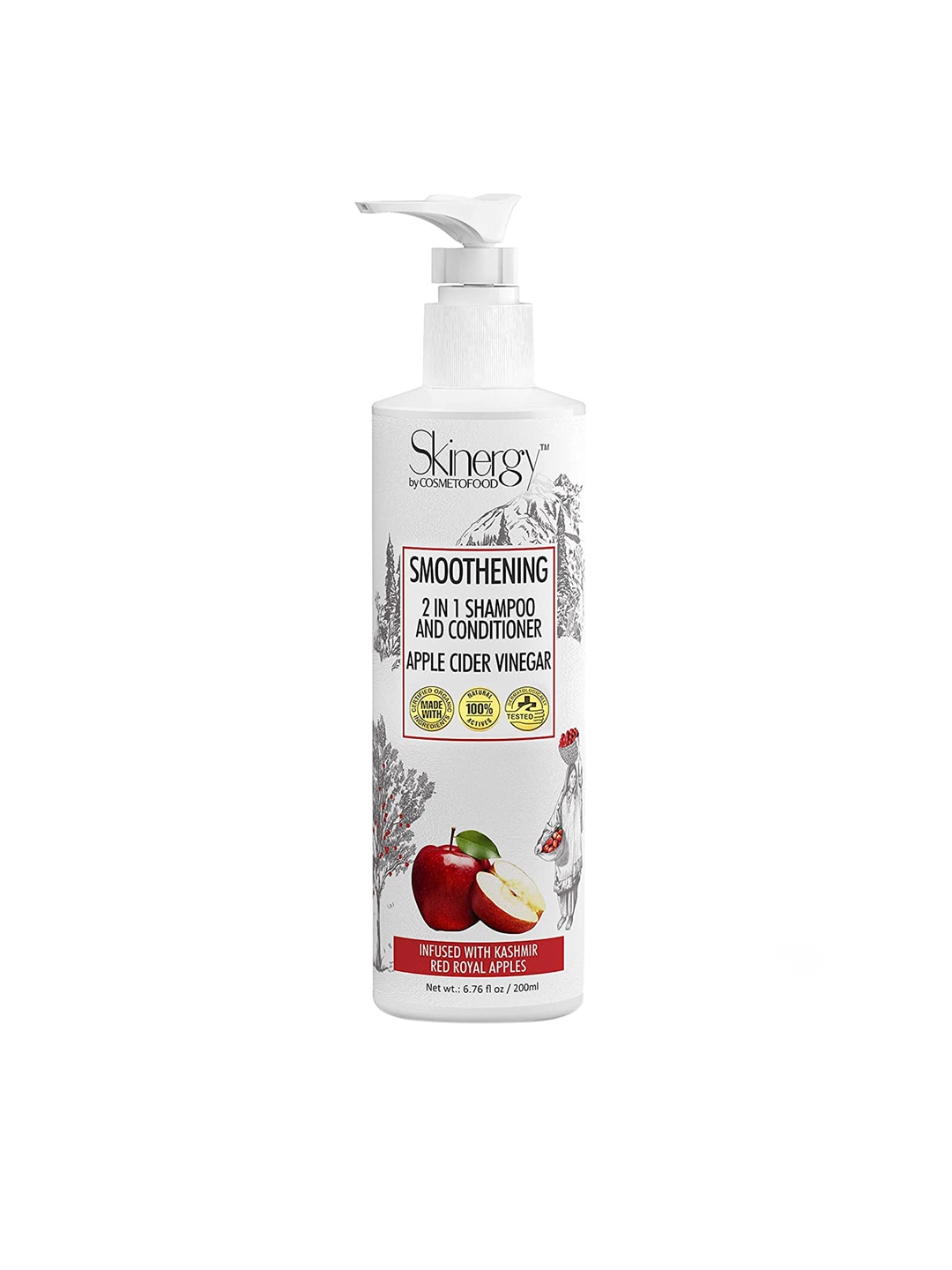 COSMETOFOOD Skinergy Smoothening 2 In 1 Shampoo & Conditioner Apple Cider Vinegar 200ml Price in India