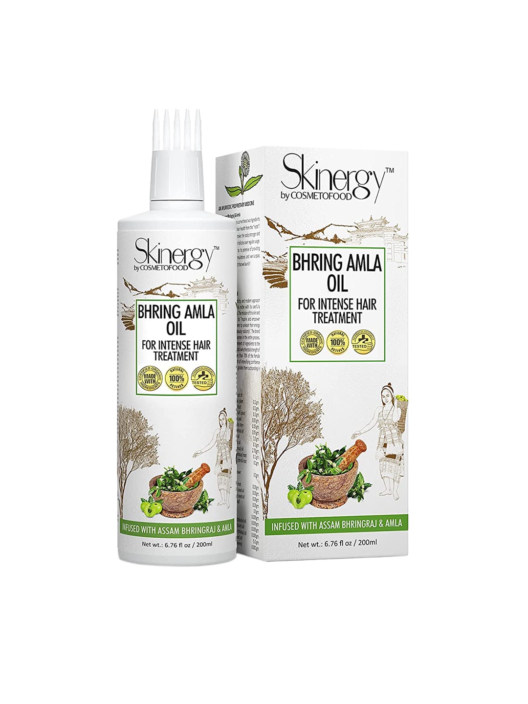 COSMETOFOOD Skinergy Bhring Amla Oil Infused with Assam Bhringraj Price in India
