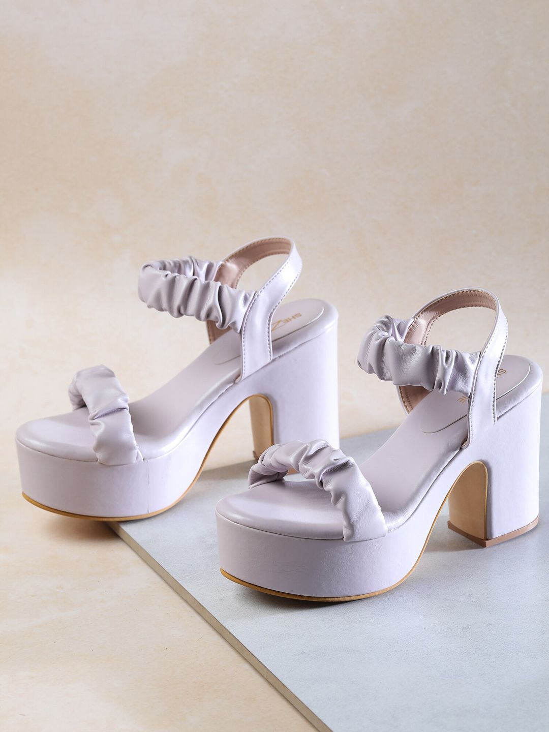 Shezone Lavender Platform Heels Price in India