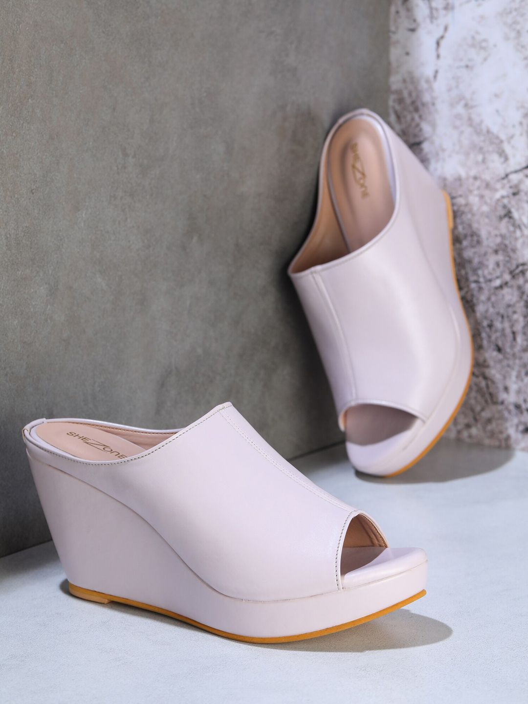 Shezone Lavender Wedge Peep Toes Price in India