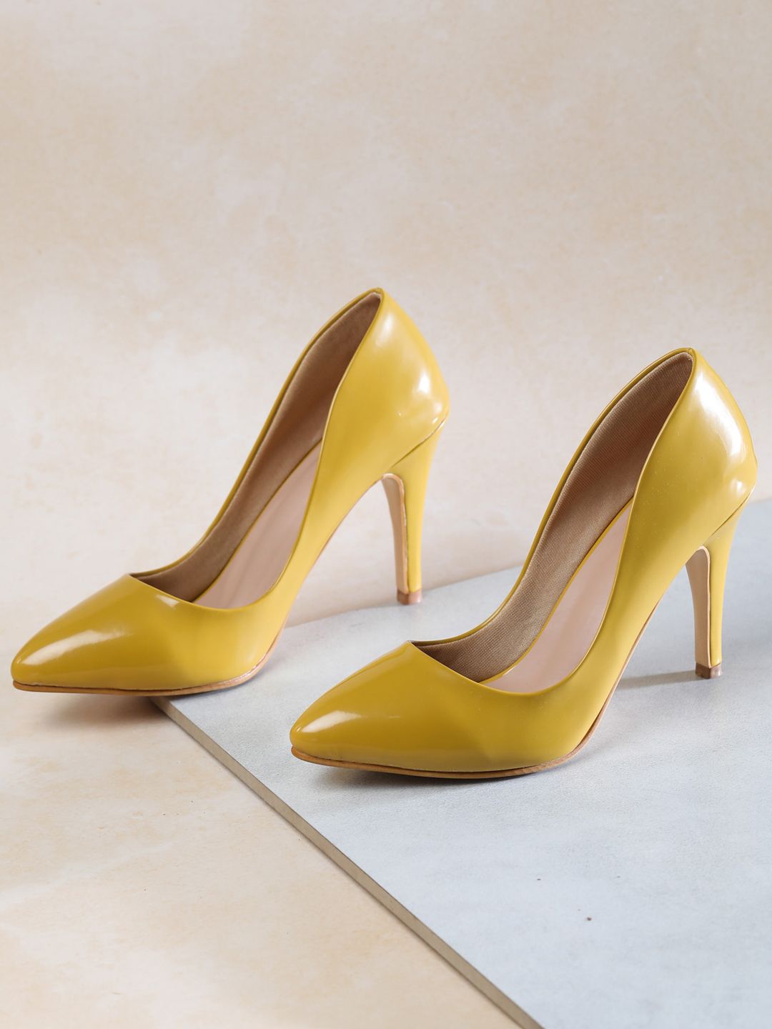 Shezone Mustard Stiletto Pumps Price in India