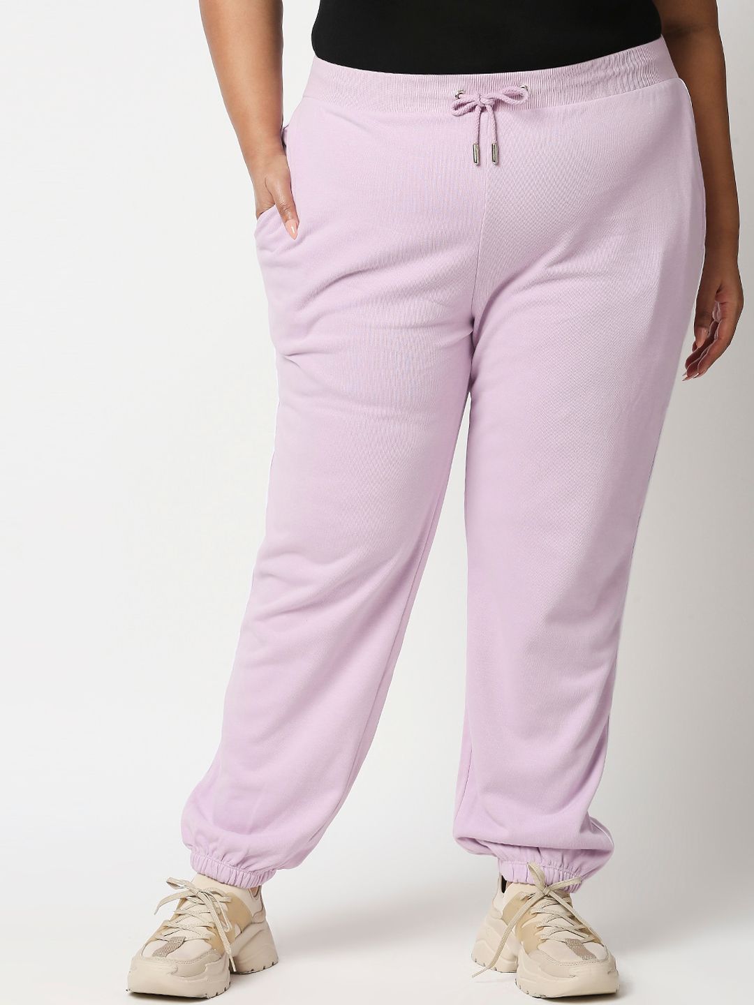 20Dresses Women Lavender Solid Pure Cotton Joggers Price in India