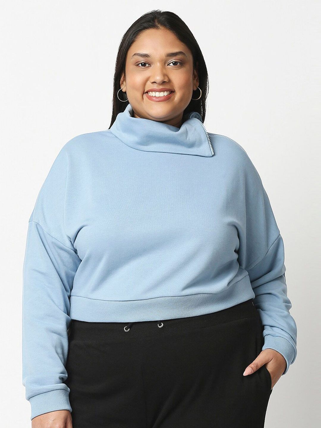 20Dresses Women Blue Plus Size Sweatshirt Price in India