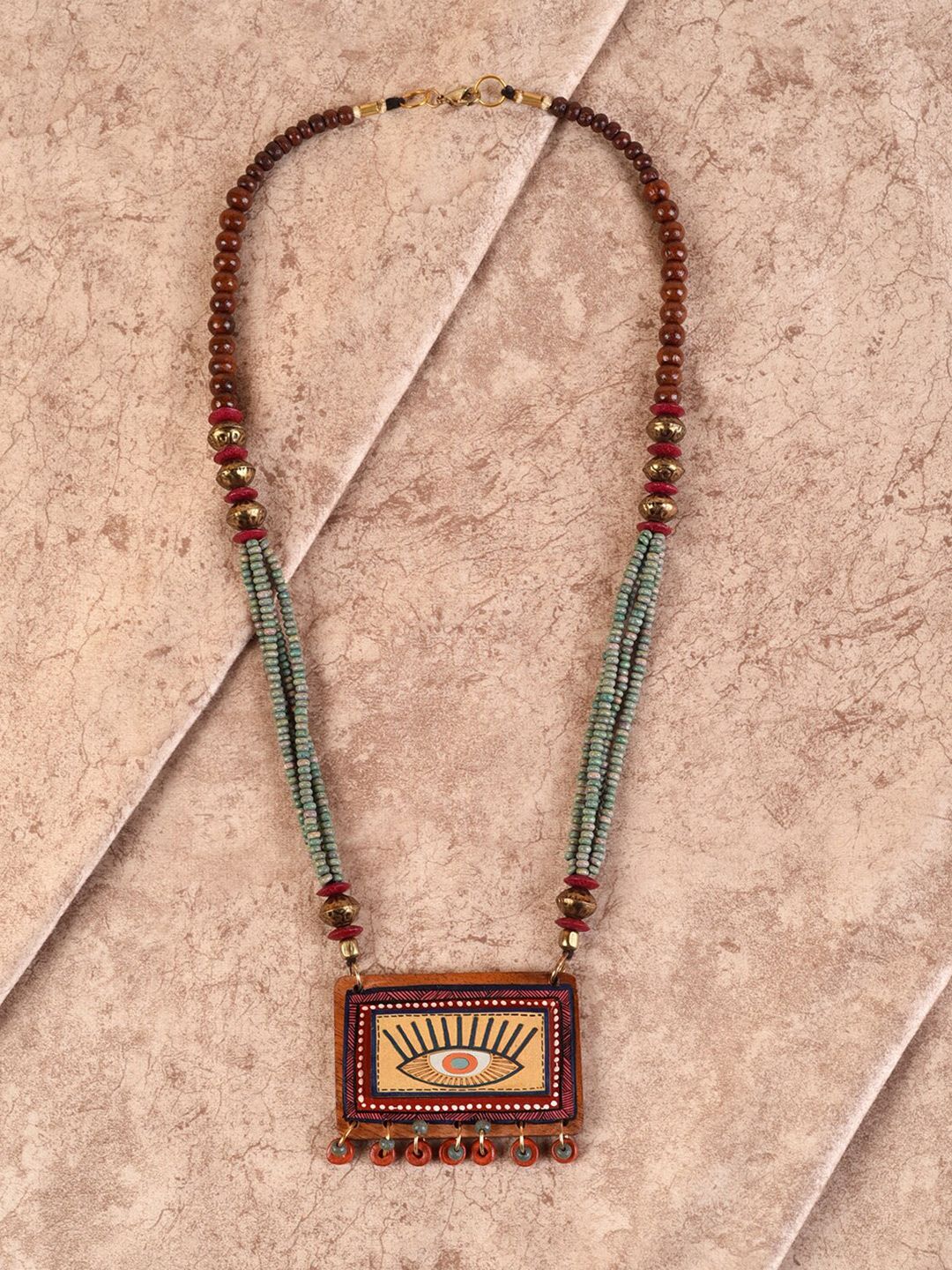 AAKRITI ART CREATIONS Multicoloured Brass Tribal Necklace Price in India