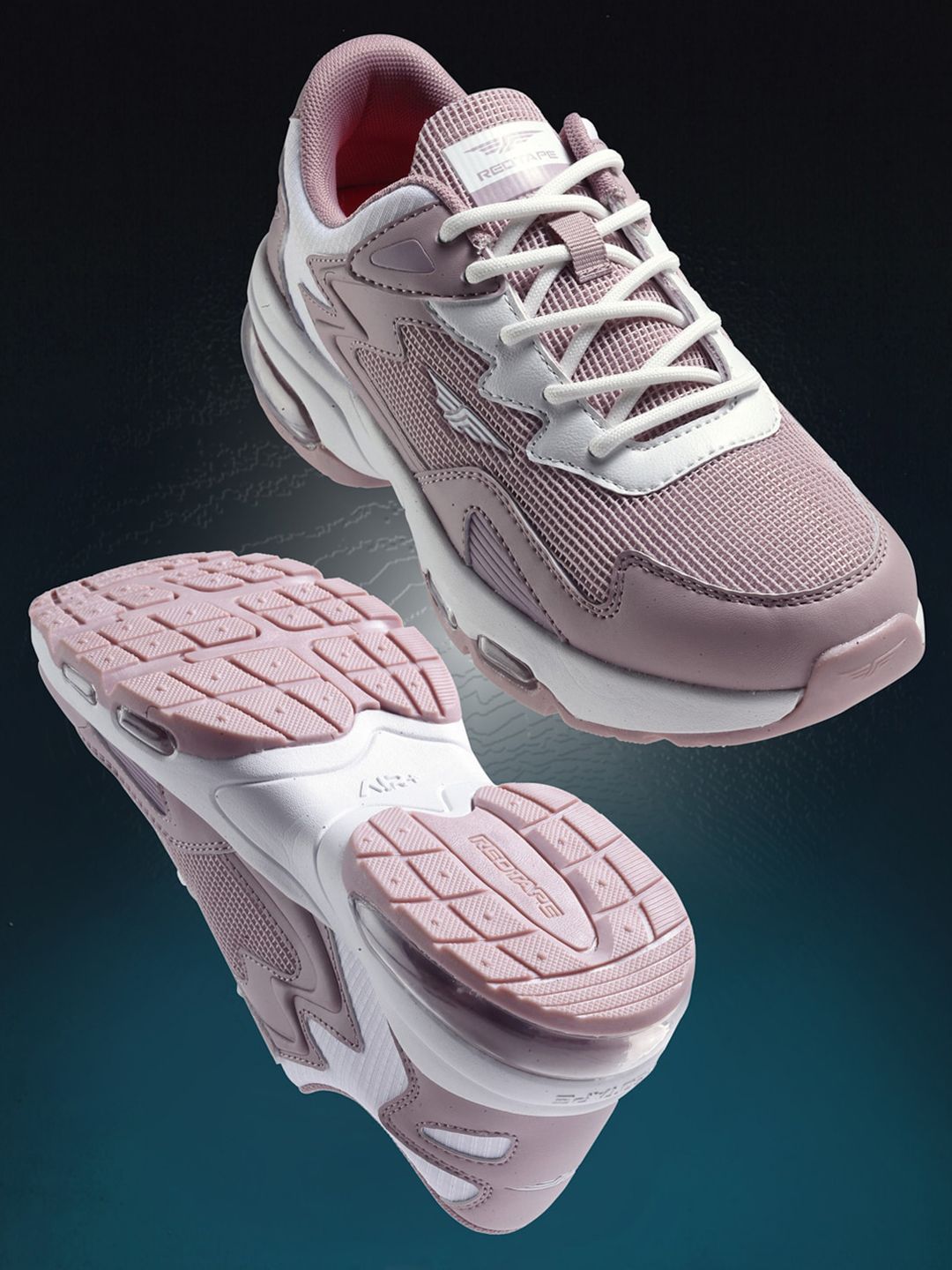 Red Tape Women Pink & White Mesh Walking Shoes Price in India