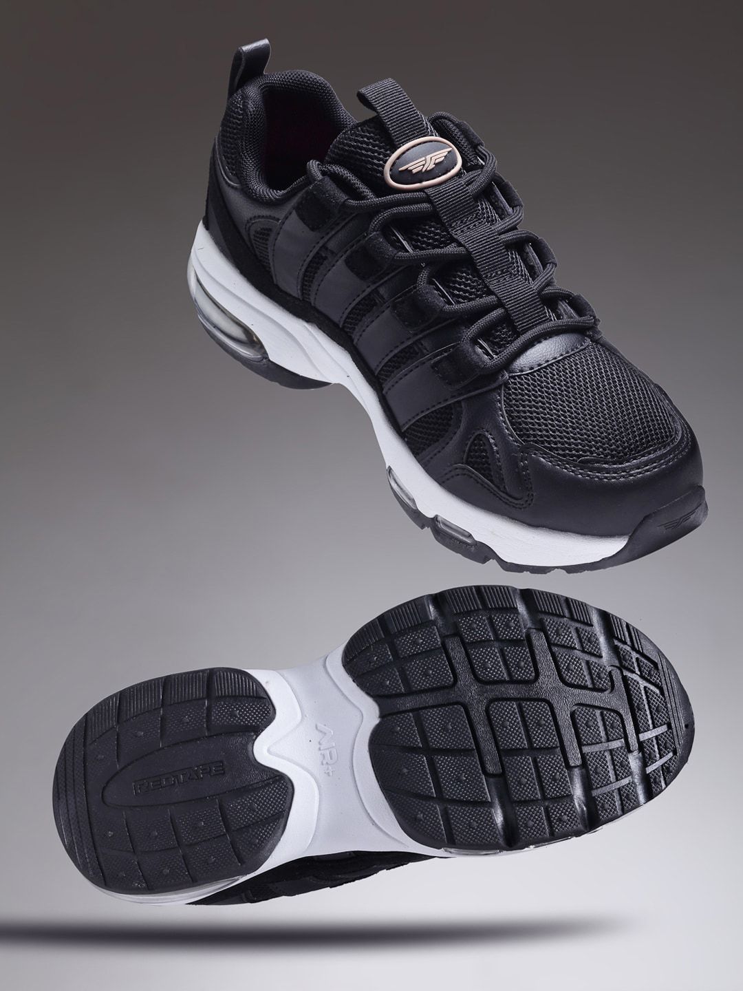 Red Tape Women Black Mesh Walking Shoes Price in India