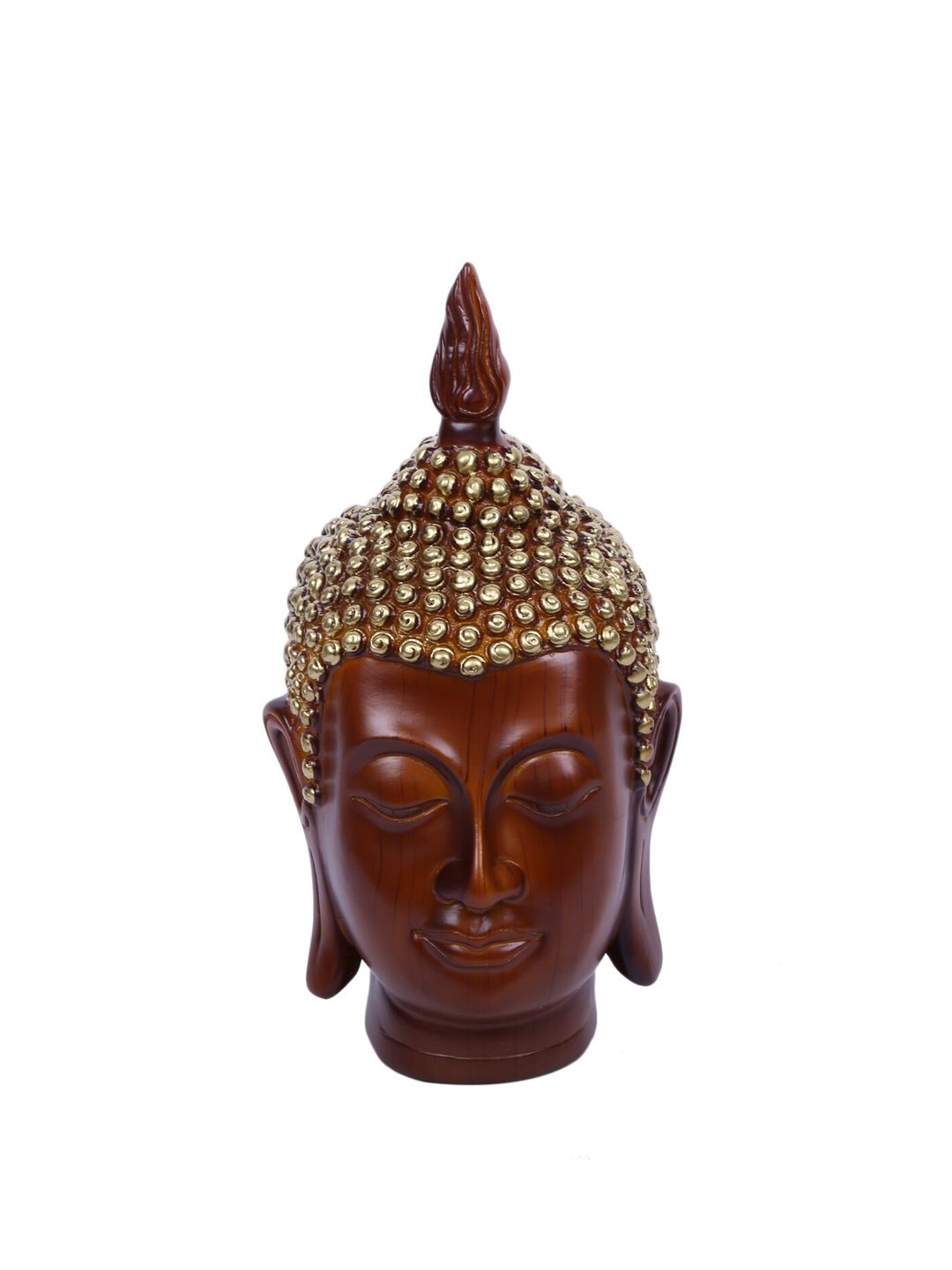 TAYHAA Brown & Gold-Toned Buddha Face Showpiece Price in India