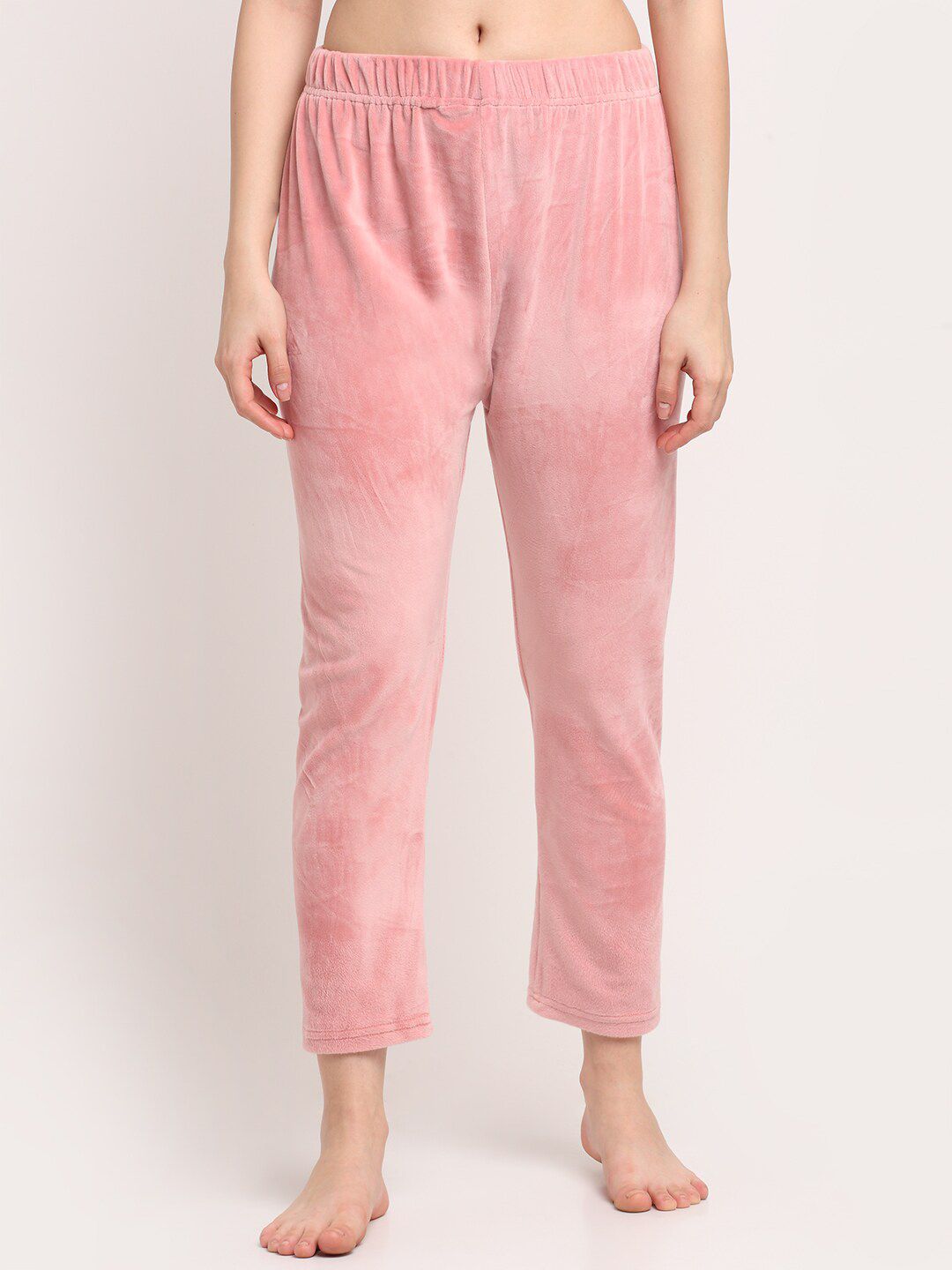 TAG 7 Women Pink Solid Lounge Pants Price in India