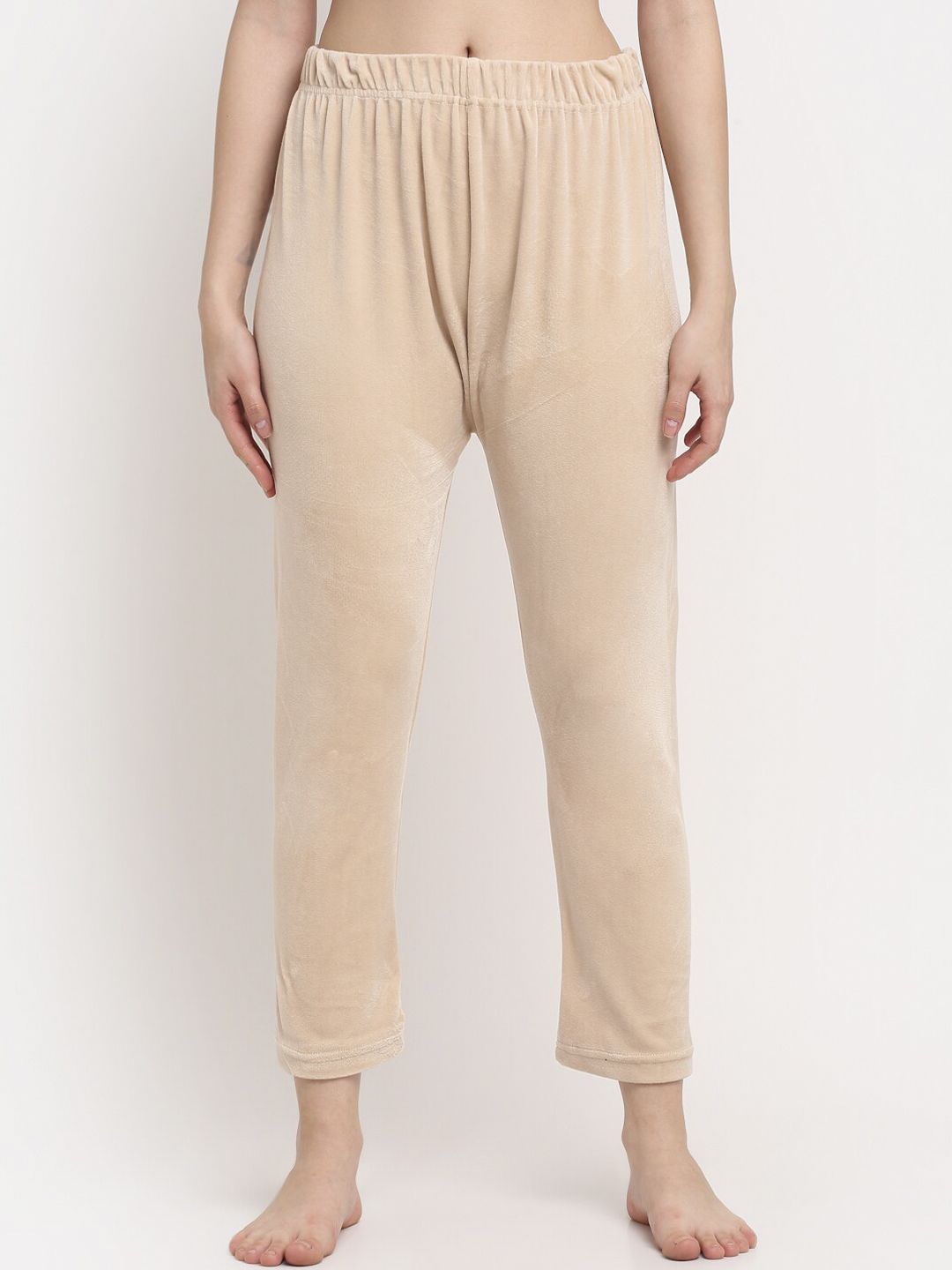 TAG 7 Women Beige Solid Lounge Pants Price in India