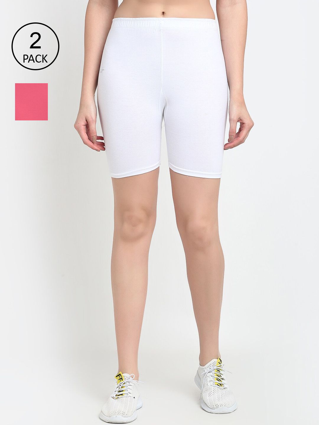 GRACIT Women White Biker Shorts Price in India