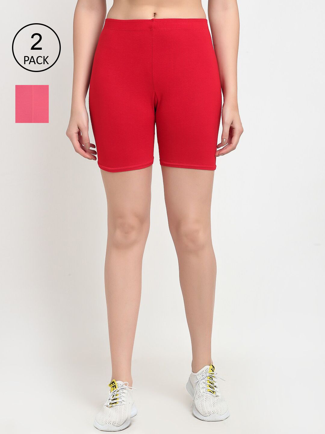 GRACIT Women Red Biker Shorts Price in India