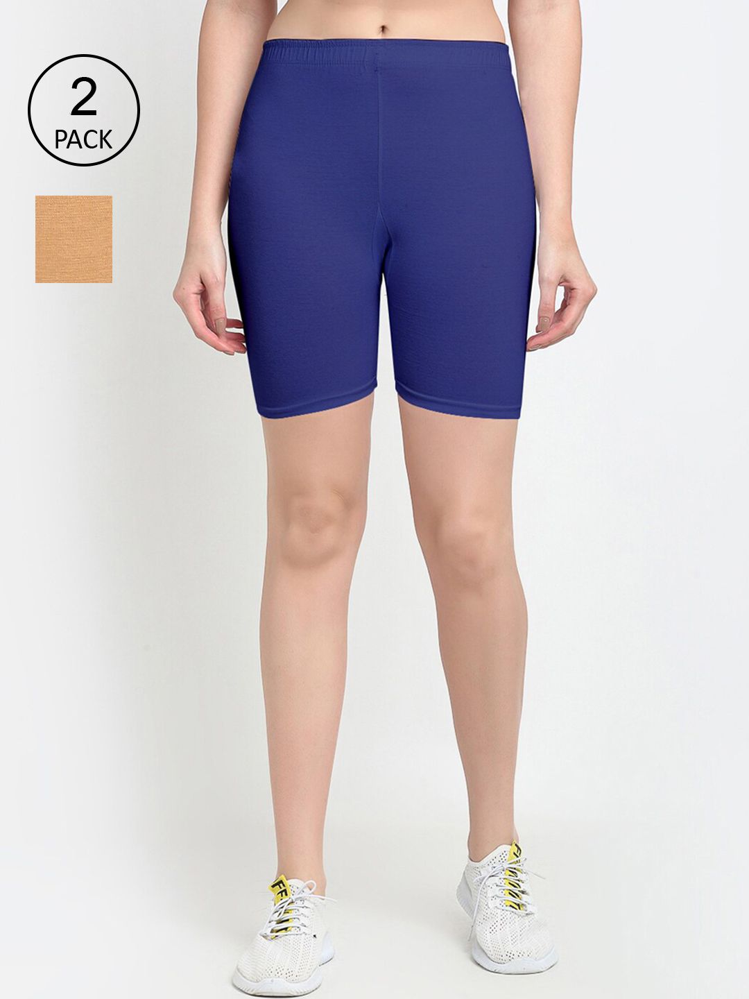GRACIT Women Blue Biker Shorts Price in India