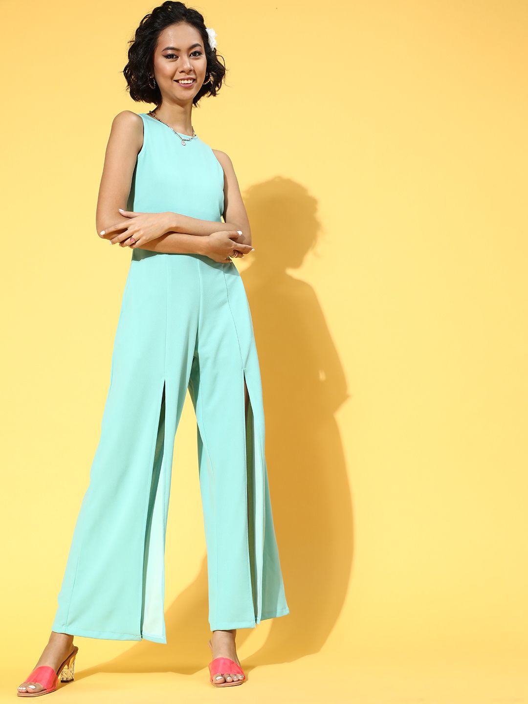 Athena Women Gorgeous Blue Solid Jumpsuit Price in India