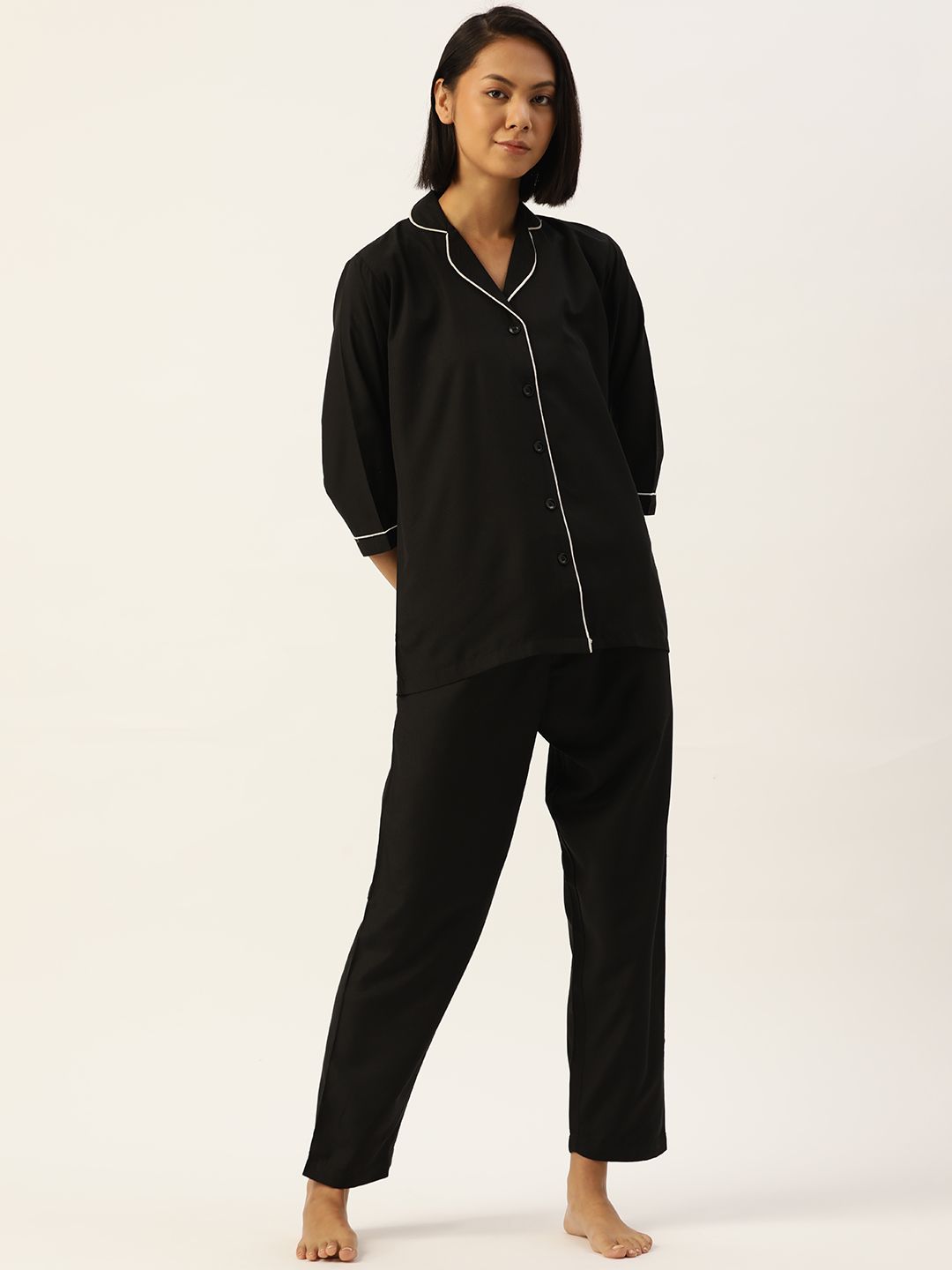 JAINISH Women Black Night suit LNS_001 Price in India