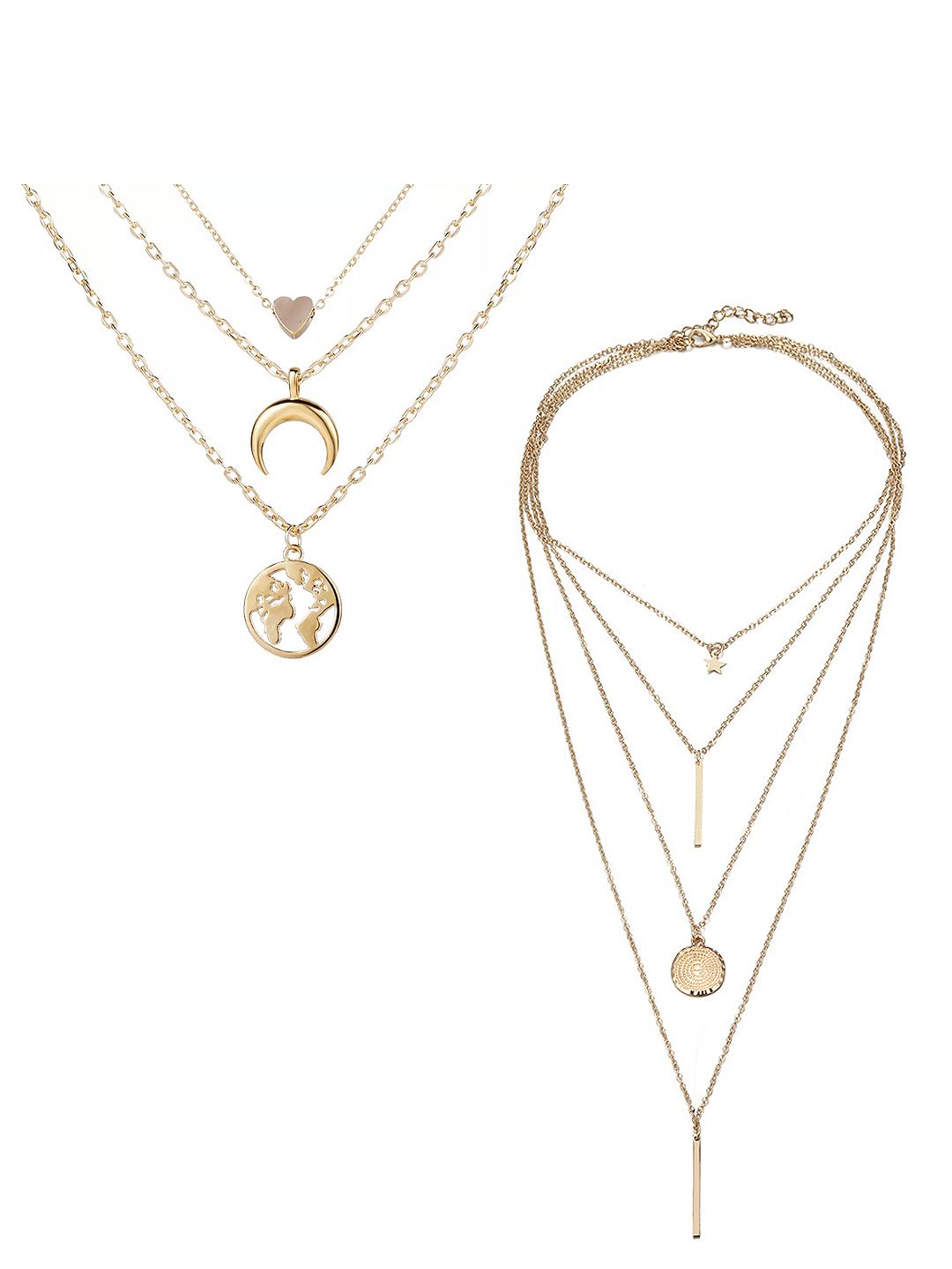 Vembley Set of 2 Gold-Plated Layered Necklace Price in India