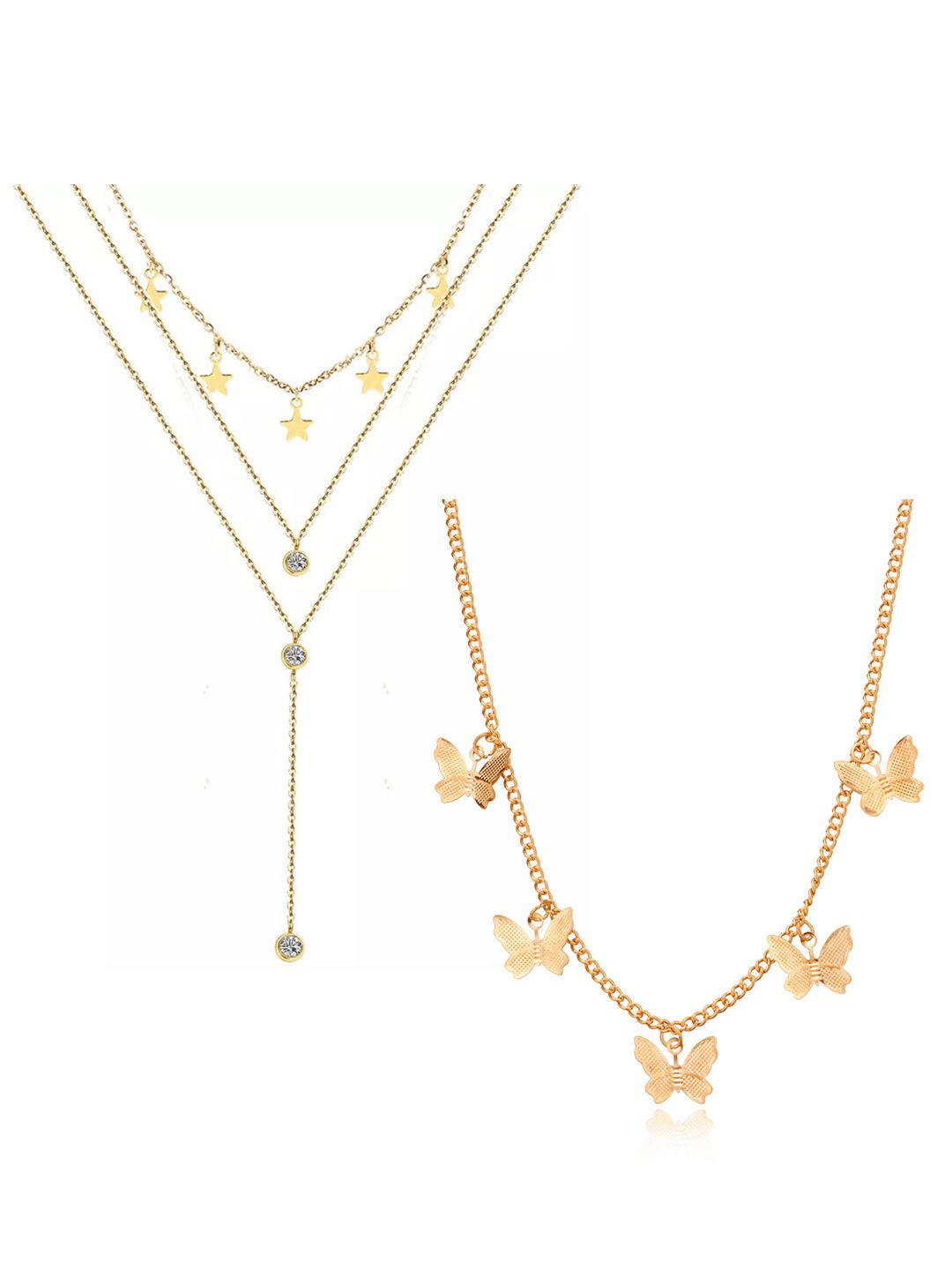 Vembley Set of 2 Gold-Plated Layered Necklace Price in India