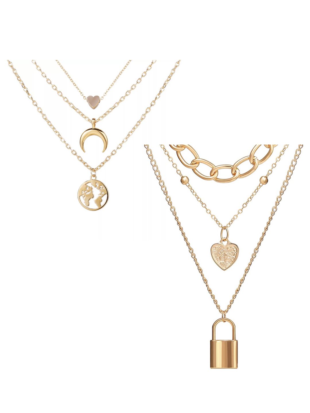 Vembley Set of 2 Gold-Plated Layered Necklaces Price in India