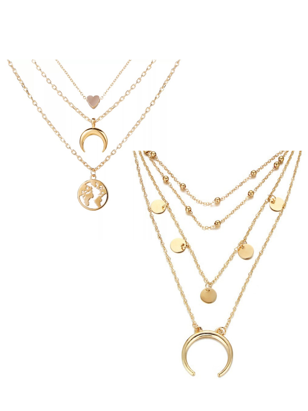 Vembley Pack Of 2 Gold-Plated Layered Necklace Price in India