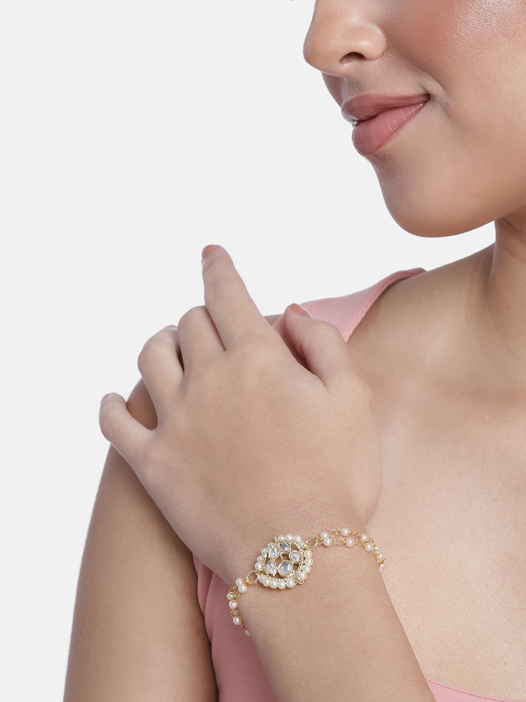 I Jewels Women Gold-Plated Wraparound Bracelet Price in India