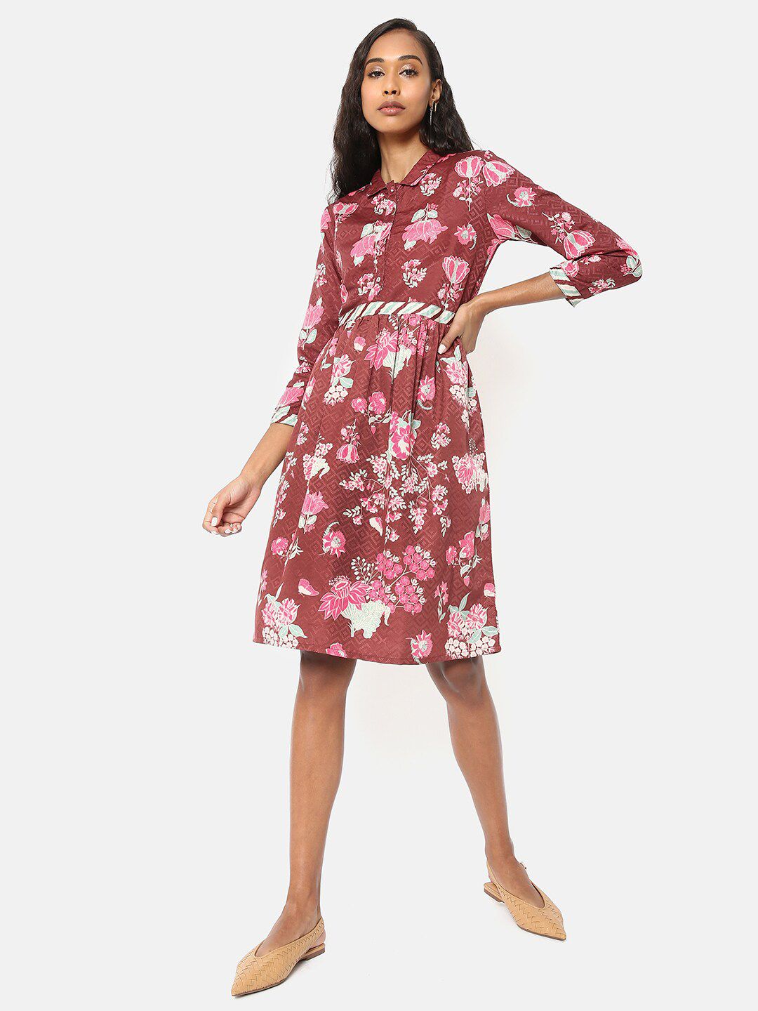 Saaki Brown Floral Dress Price in India