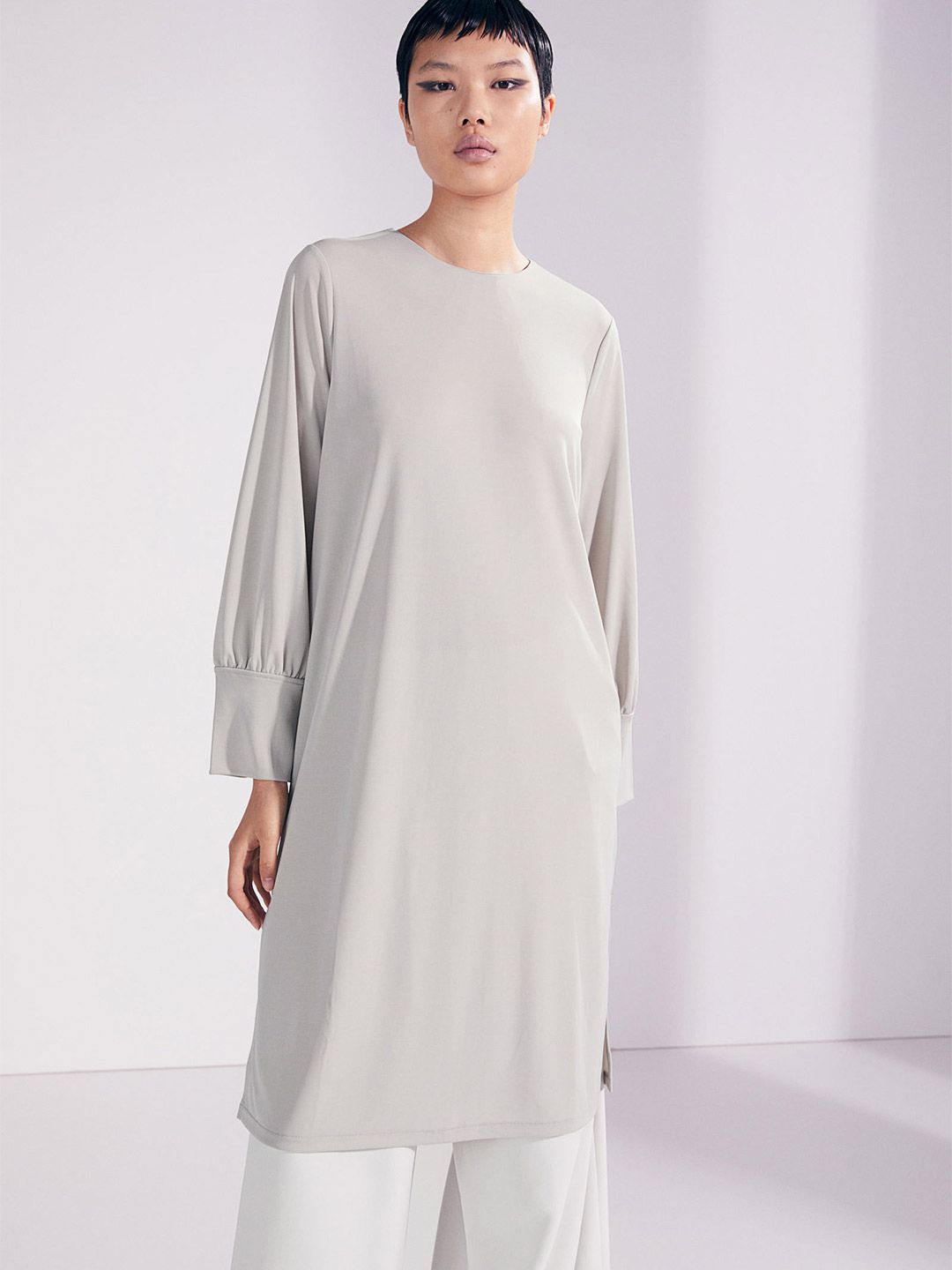 H&M Women Grey Wide dress Price in India