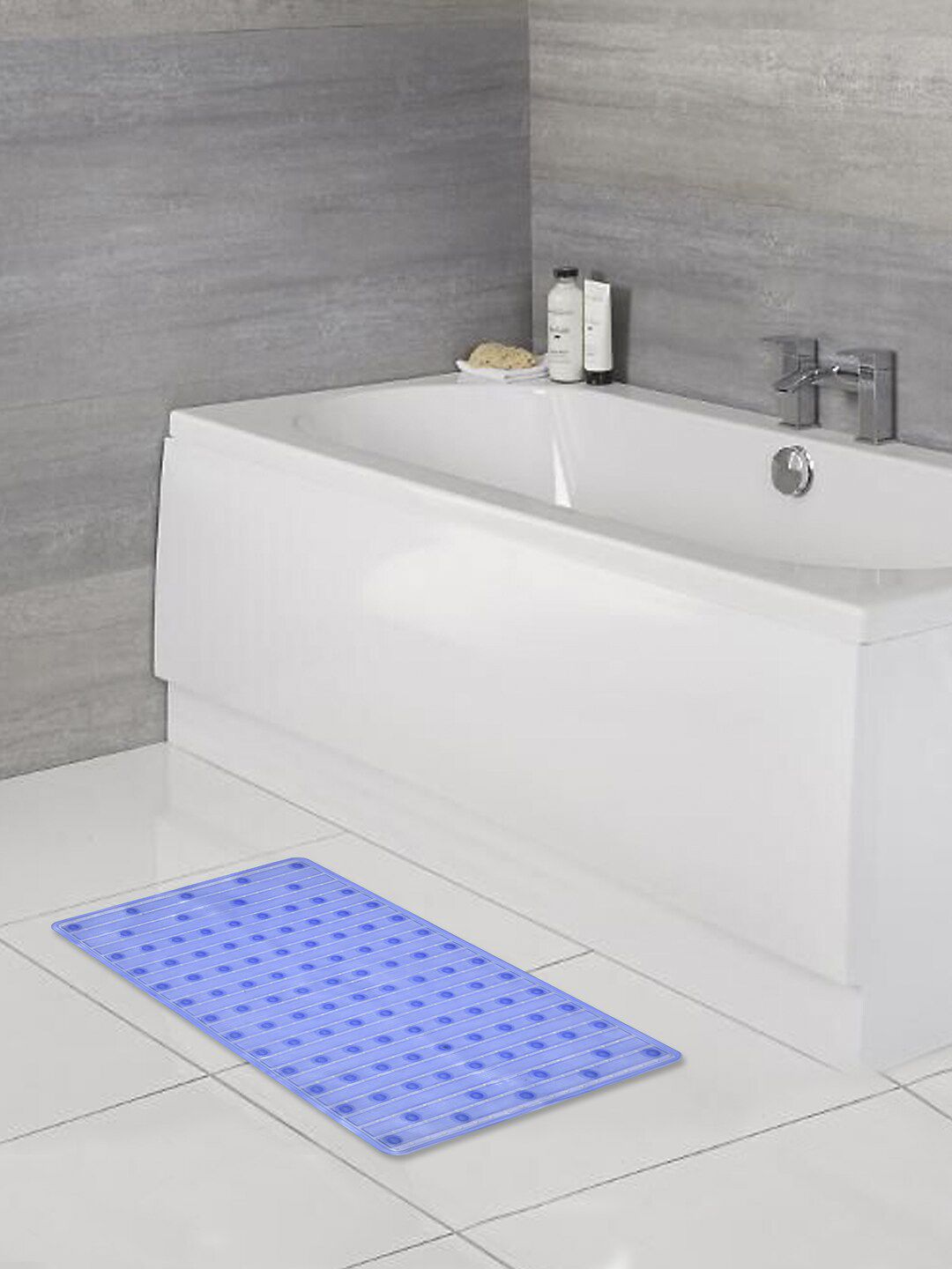 Clasiko Blue Self-Design Anti-Slip Bathroom Mat Price in India