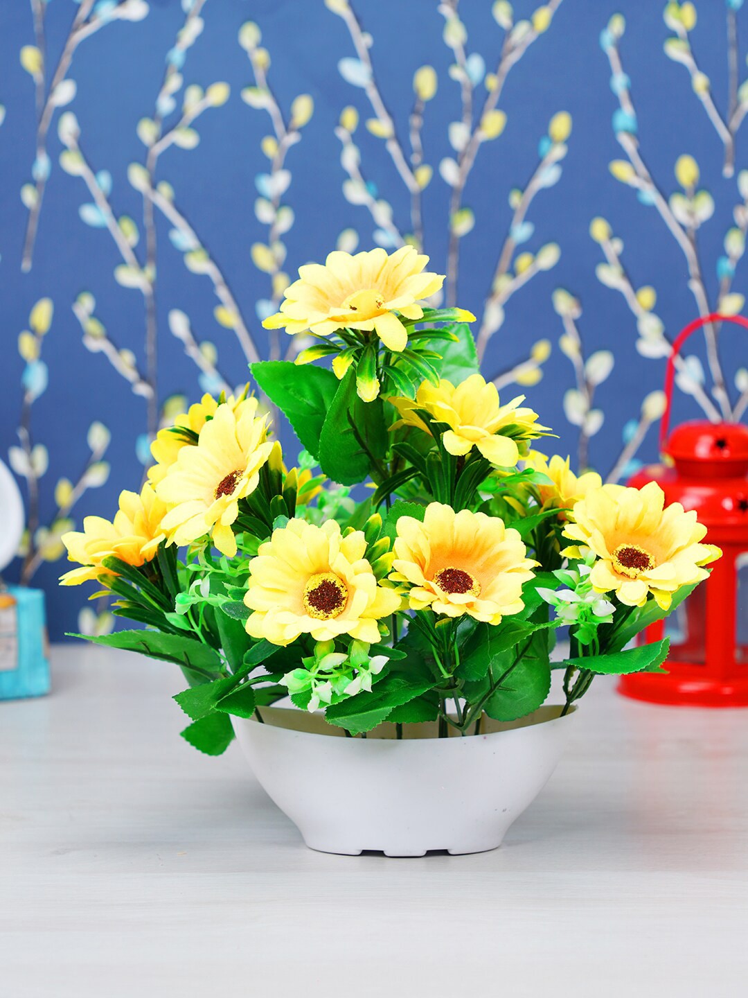 Dekorly Yellow Sun Flower Basket With Pot Price in India