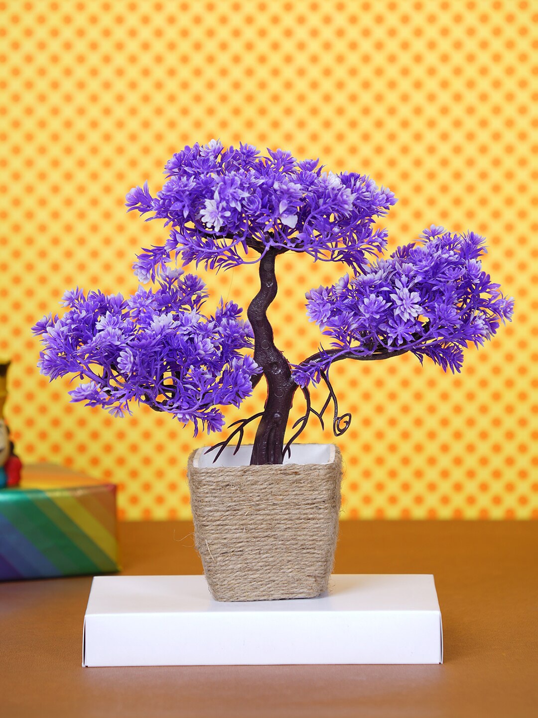 Dekorly Purple & Beige Artificial flower & Plant With Pot Price in India