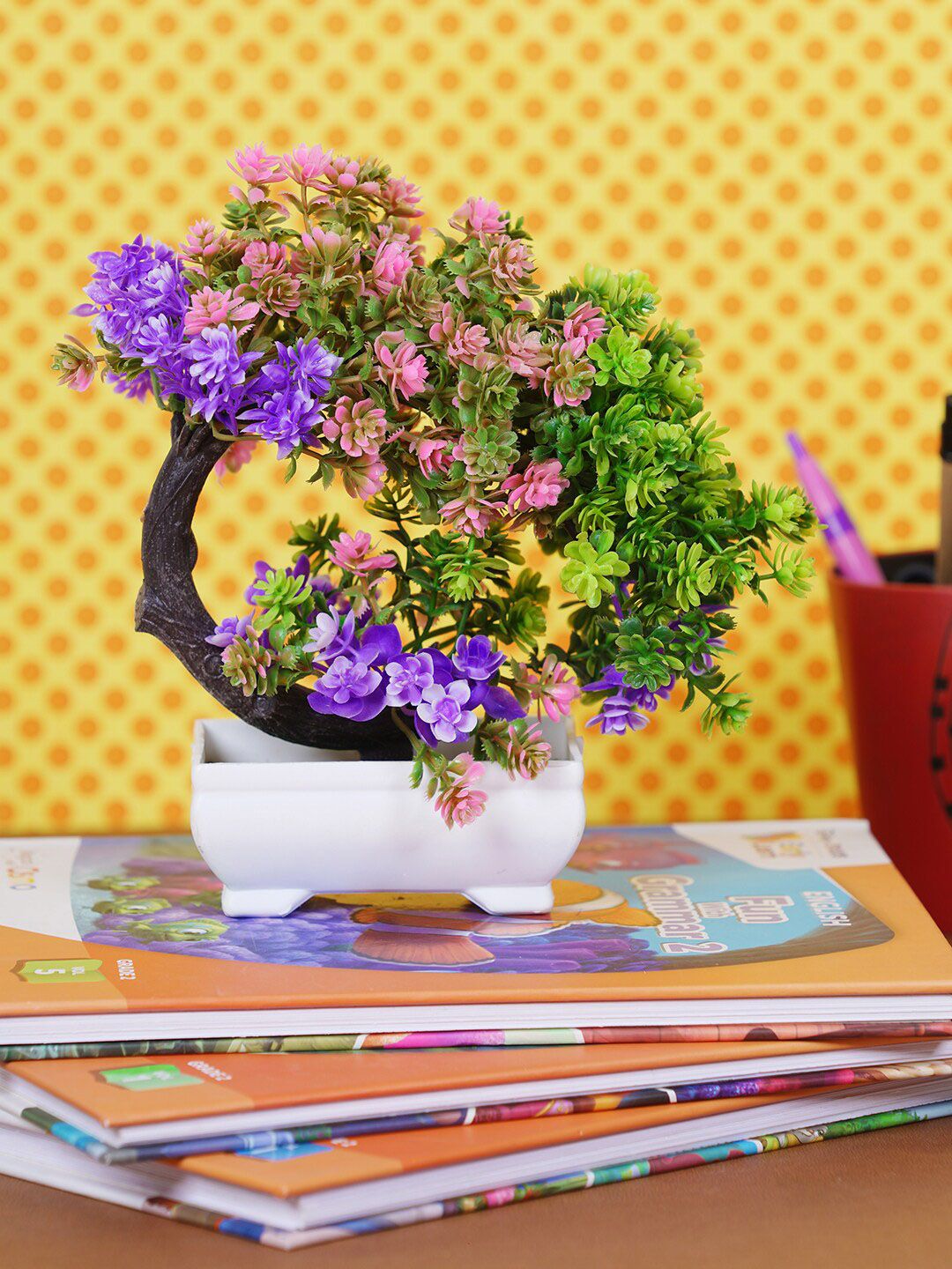 Dekorly Multi-Coloured Artificial Flower and Plant for Home and Office Decoration With Pot Price in India