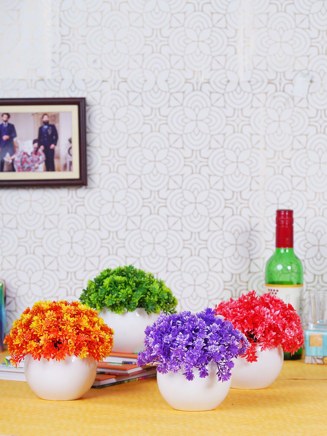 Dekorly Set 4 Multicoloured Artificial Flower Basket Price in India
